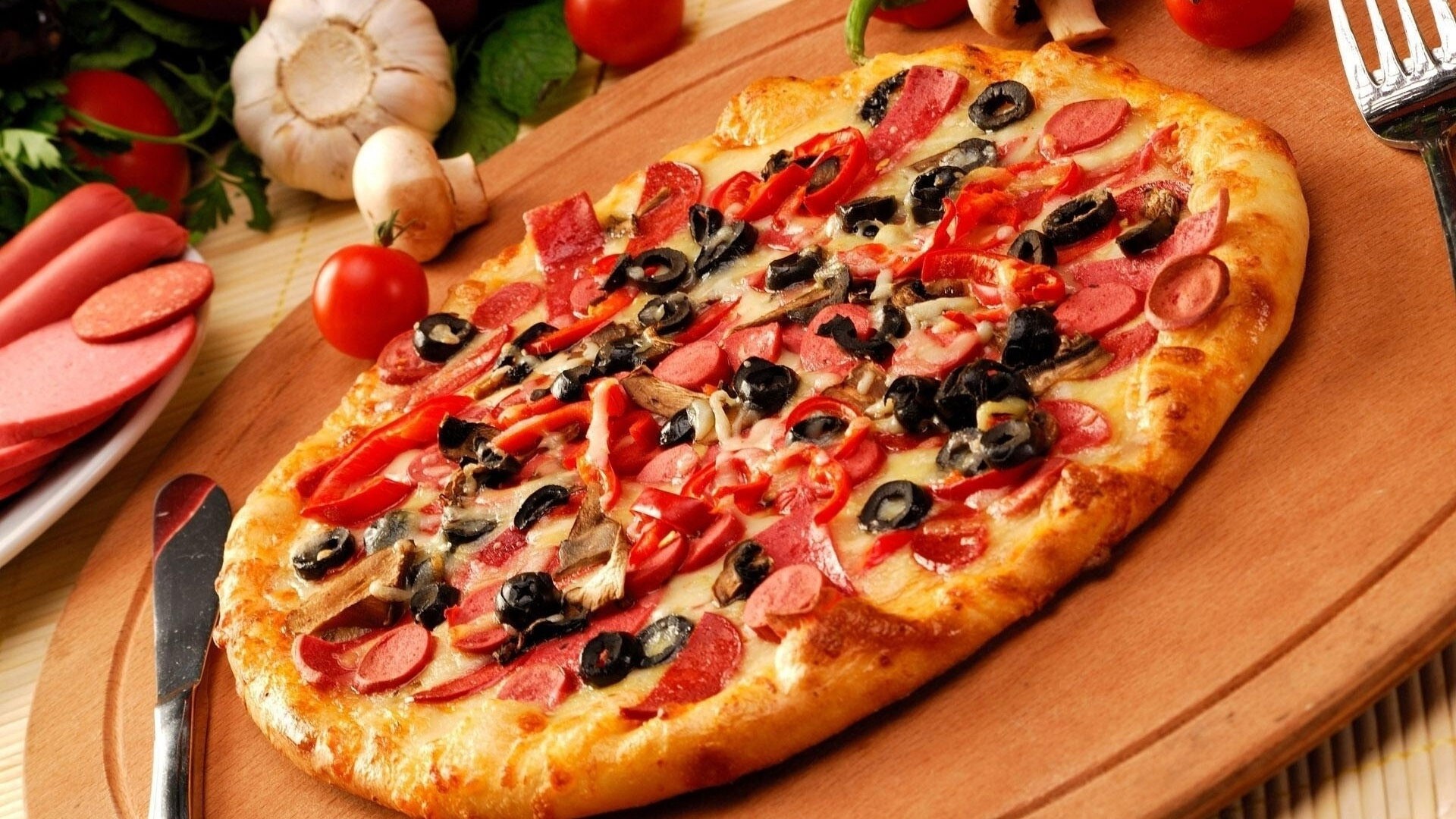 Pizza bliss, Tasty treat, Gourmet delight, Temptation on a plate, 1920x1080 Full HD Desktop