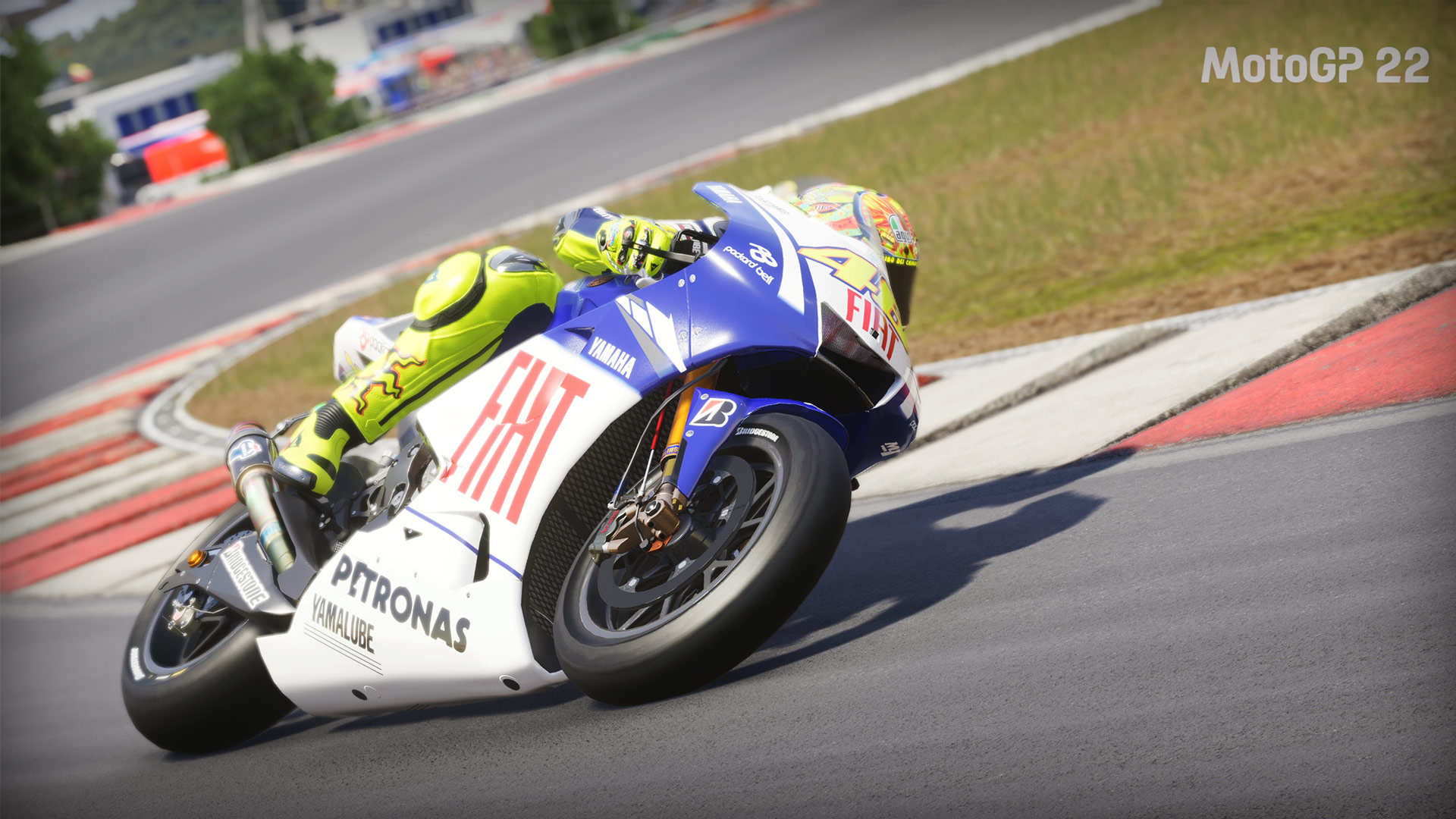 Valentino Rossi, Fiat Yamaha Team YZR-M1, MotoGP 22 video game, Full HD Desktop wallpaper