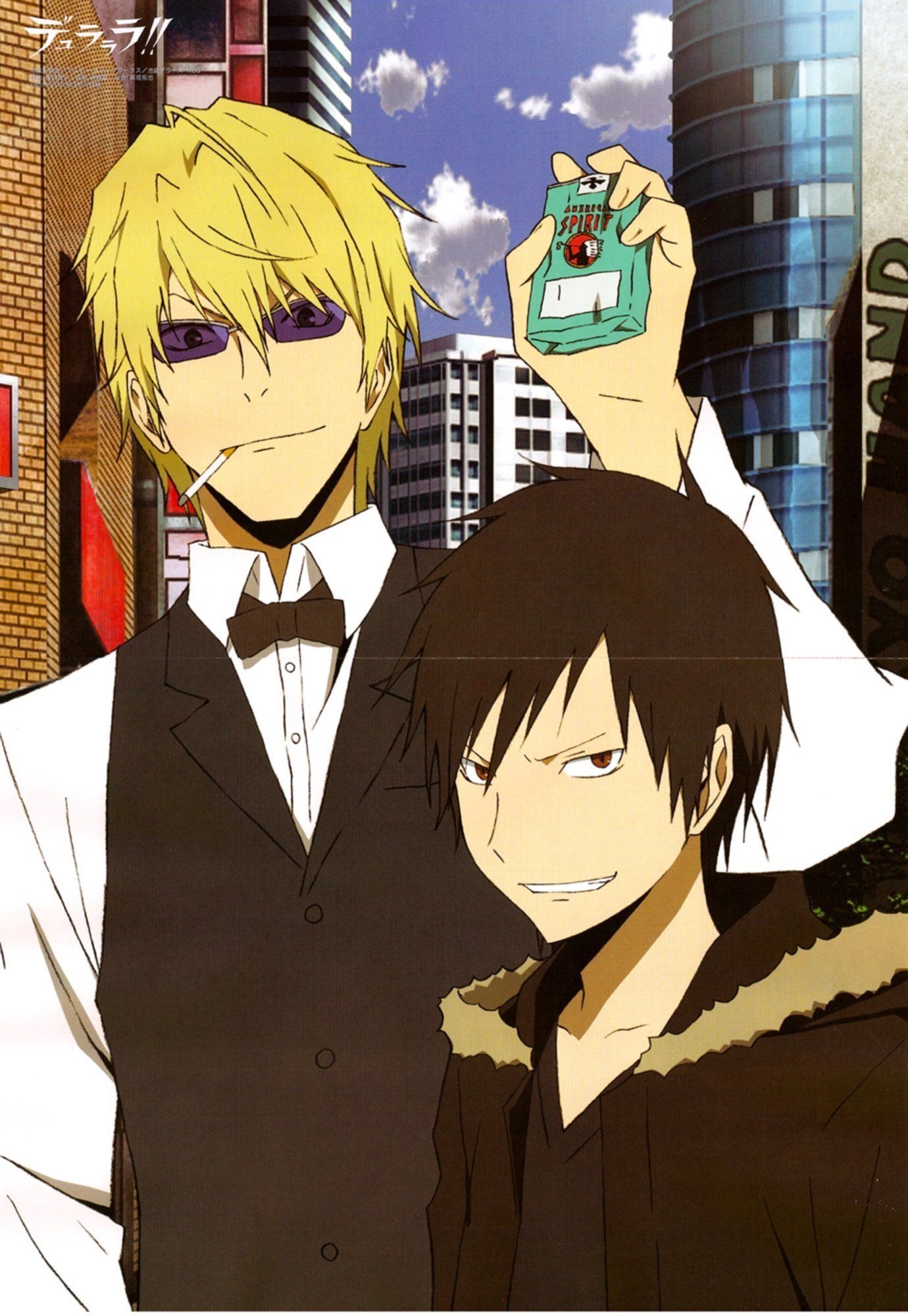 Shizuo Izaya, Durarara, Anime, Conflict, 1380x2000 HD Phone