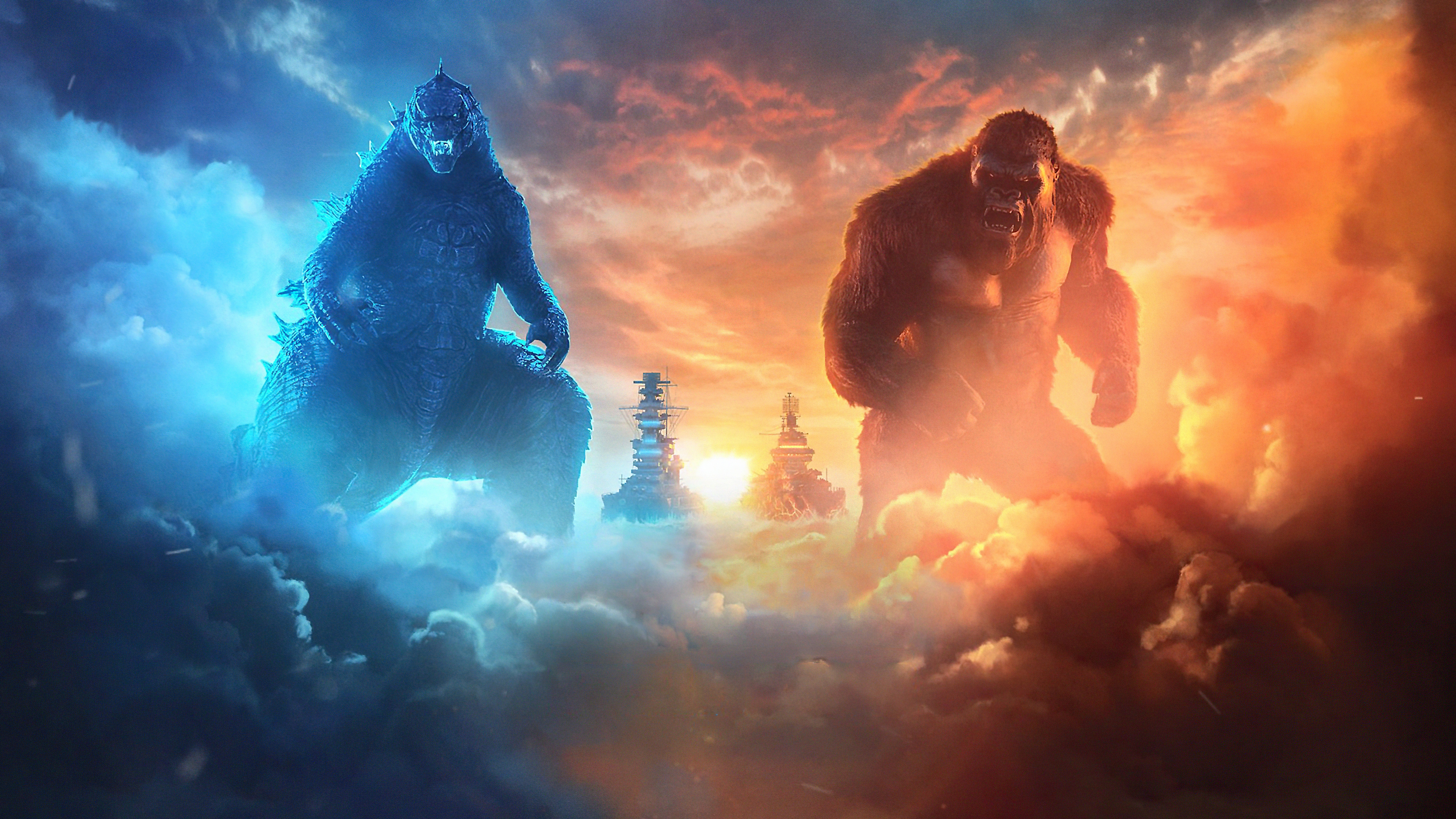 Godzilla vs Kong, 4K HD wallpapers, Monumental clash, Epic showdown, 3840x2160 4K Desktop