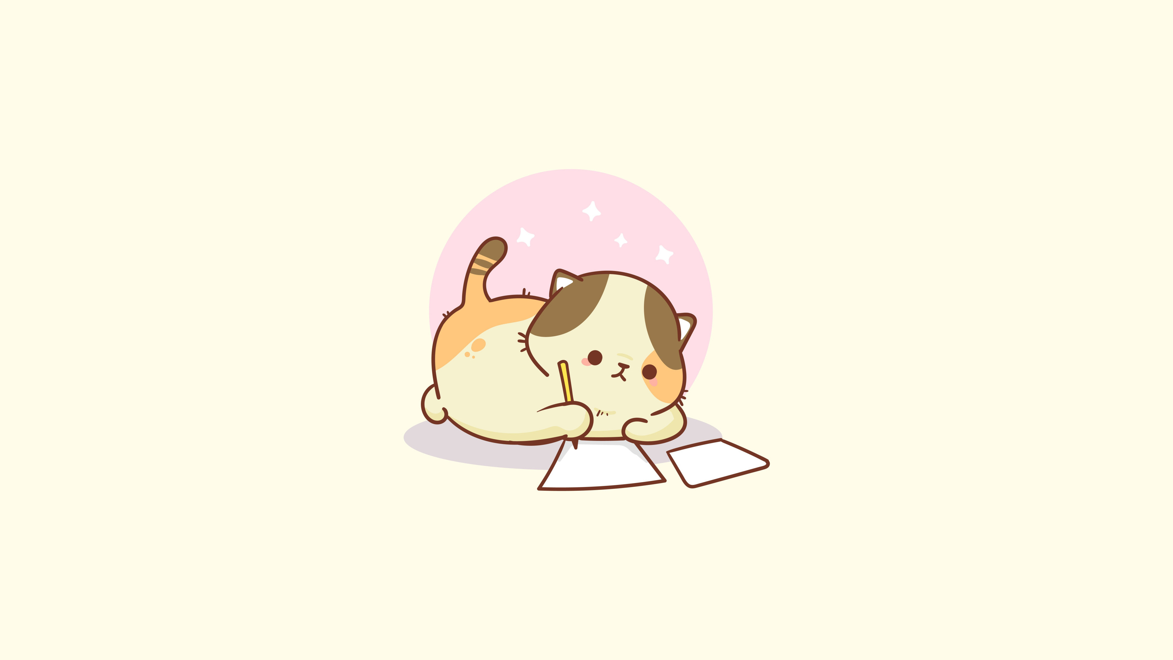 Kawaii cat, Cute Laptop Wallpaper, 3840x2160 4K Desktop