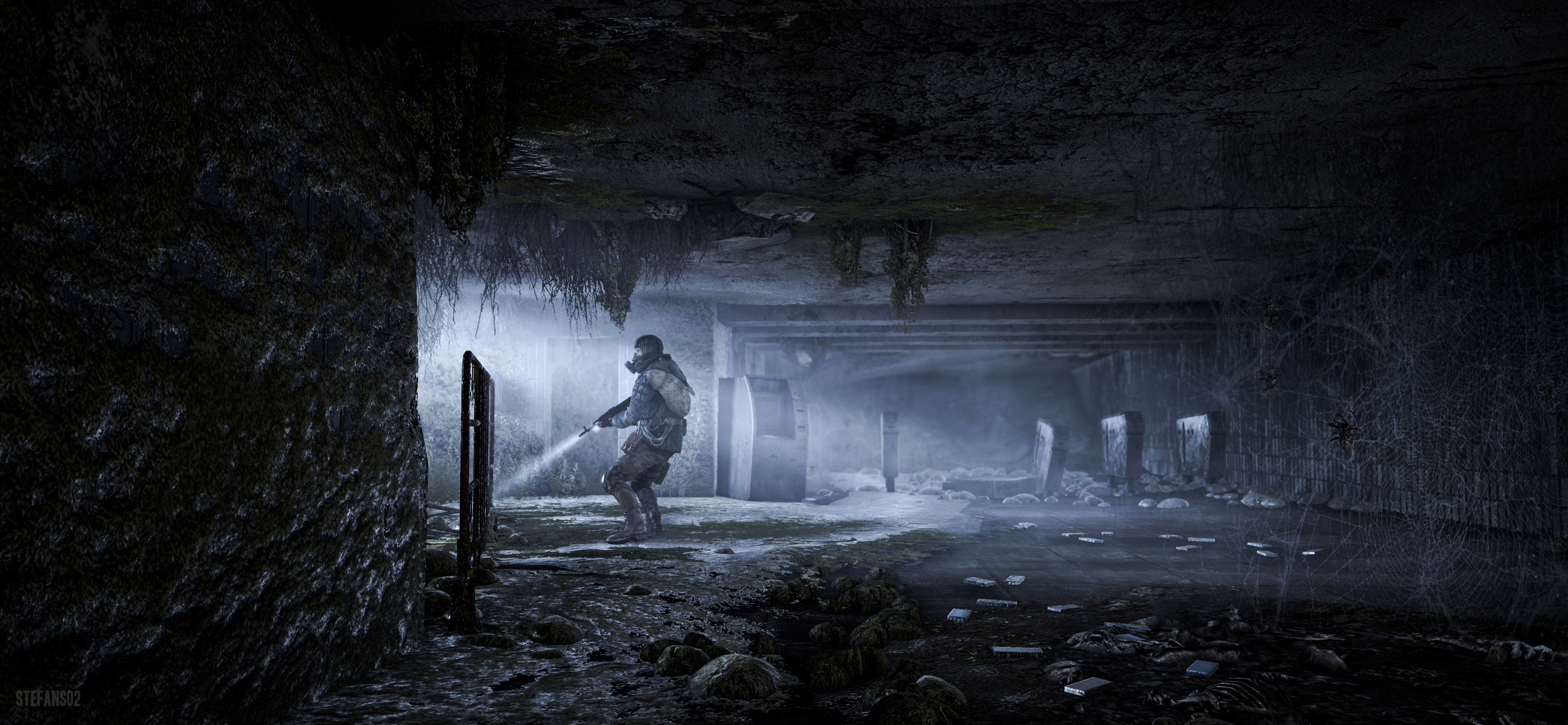 Metro: 2033 Redux, Post-apocalyptic wasteland, Challenging gameplay, Survival horror, 3840x1780 Dual Screen Desktop