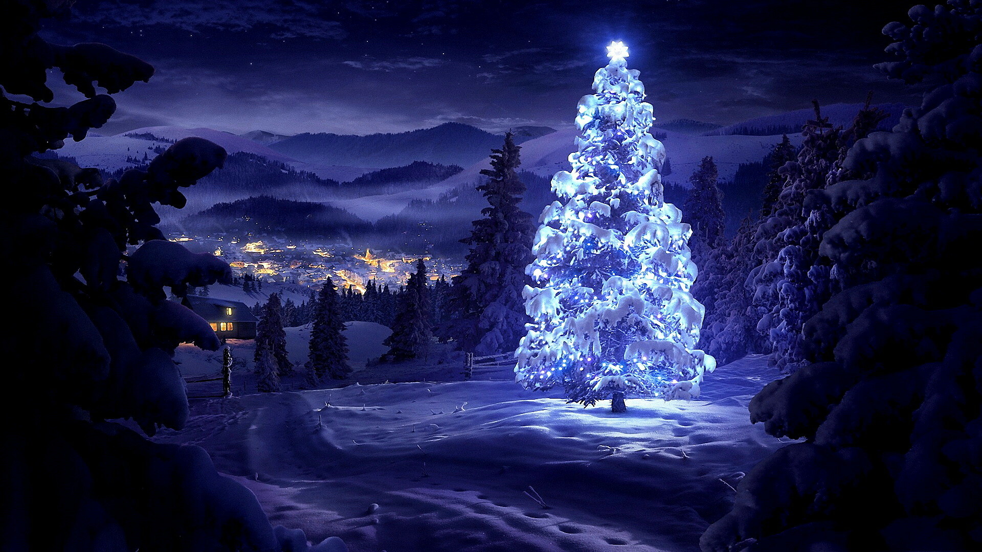 Christmas tree wallpaper, Natural scenery, Festive background, Holiday spirit, 1920x1080 Full HD Desktop