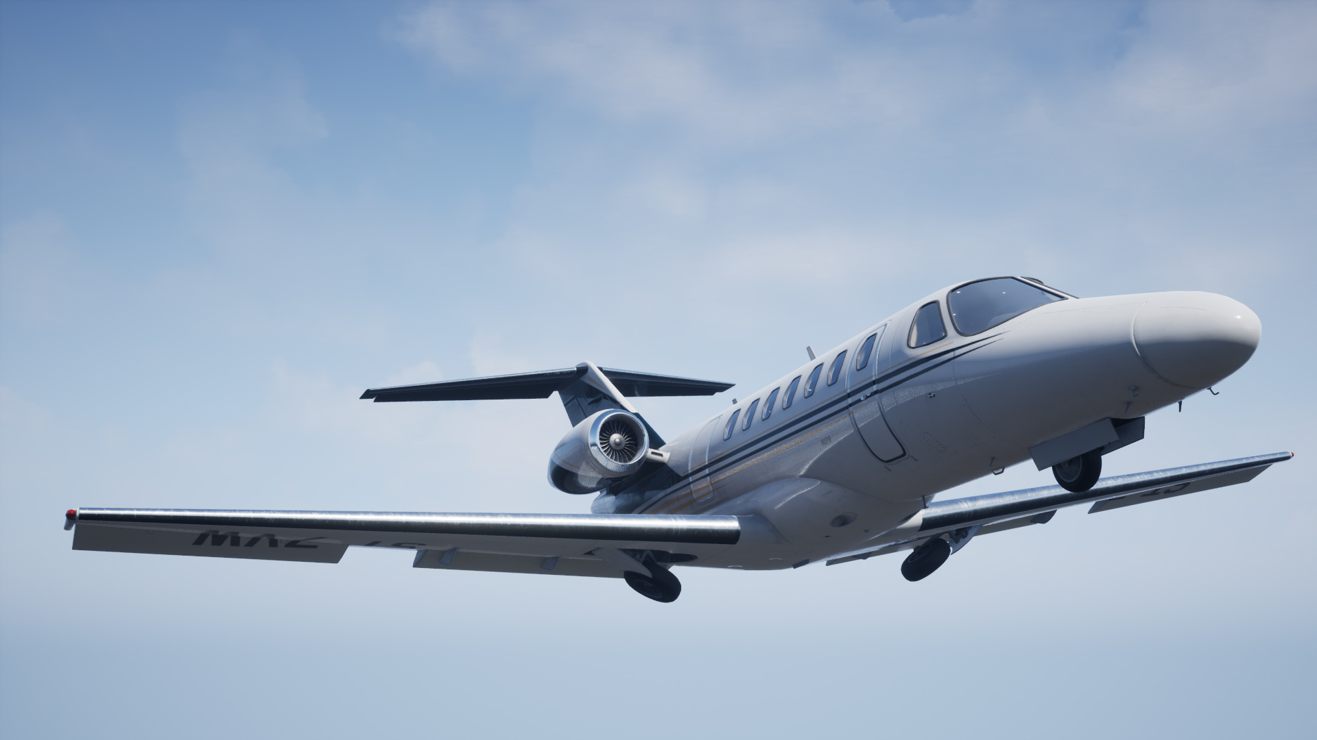 Cessna CitationJet, Twin-engine business jet, Light blue sky, Full HD Desktop wallpaper