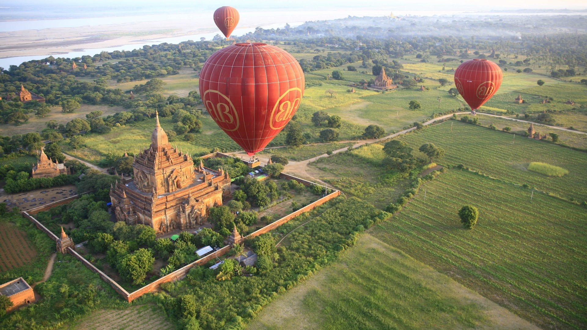 Bagan balloons, Burma travel, Top travel lists, International council, 1920x1080 Full HD Desktop