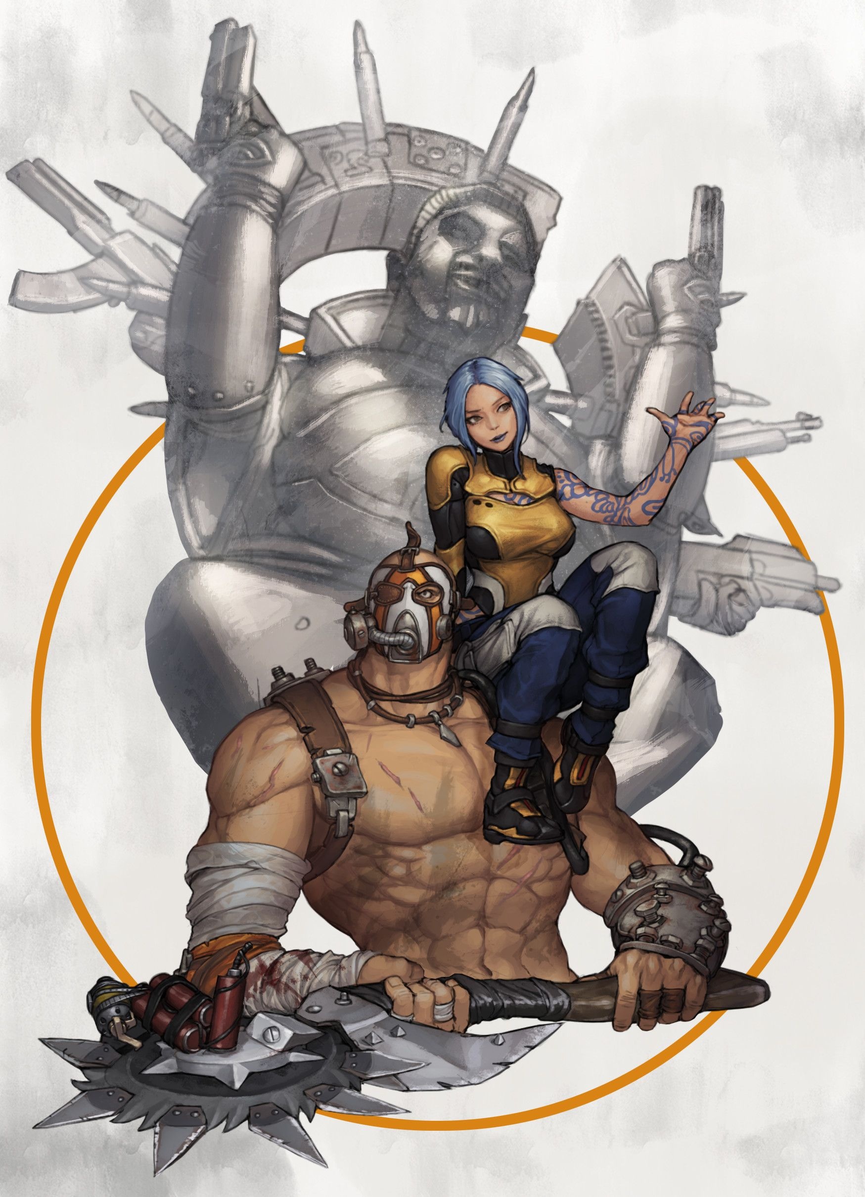 Krieg Borderlands, Artistic interpretations, Remarkable character design, 1750x2420 HD Phone