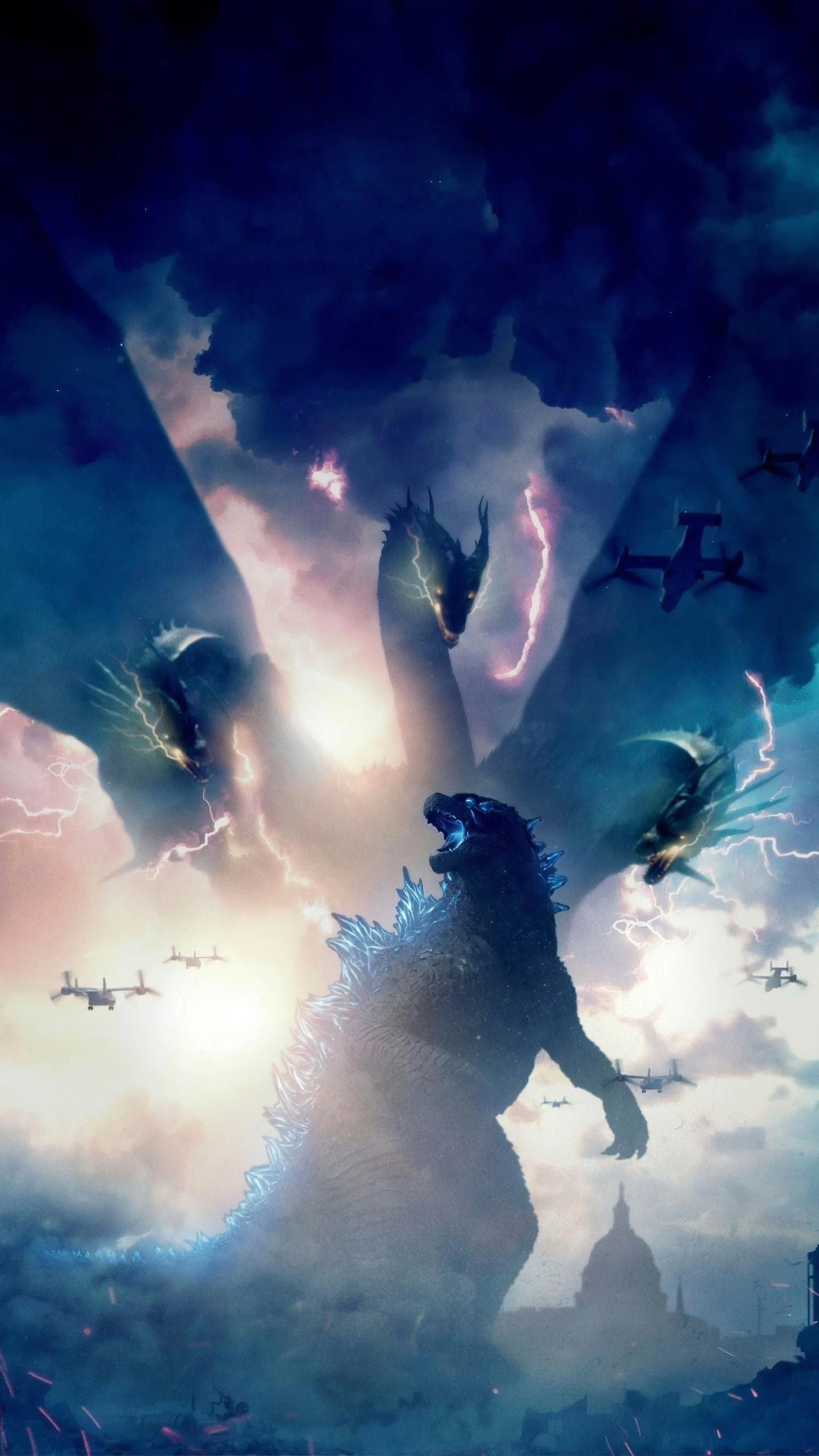 Godzilla: King of the Monsters 2019, Phone wallpaper, Moviemania, Epic monsters, 1540x2740 HD Phone