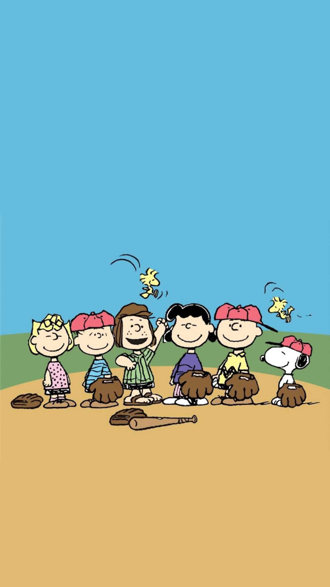 Snoopy, Charlie Brown, Peanuts baseball team, Woodstock, Peppermint Patty, HD Phone wallpaper