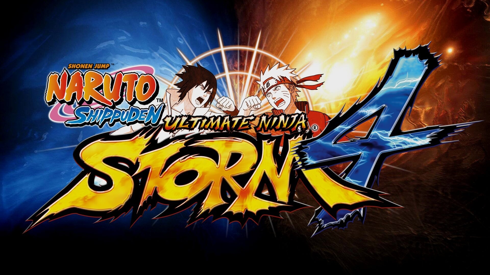 Naruto Shippuden: Ultimate Ninja Storm 4 logo, Naruto Uzumaki, Sasuke Uchiha, Full HD Desktop wallpaper