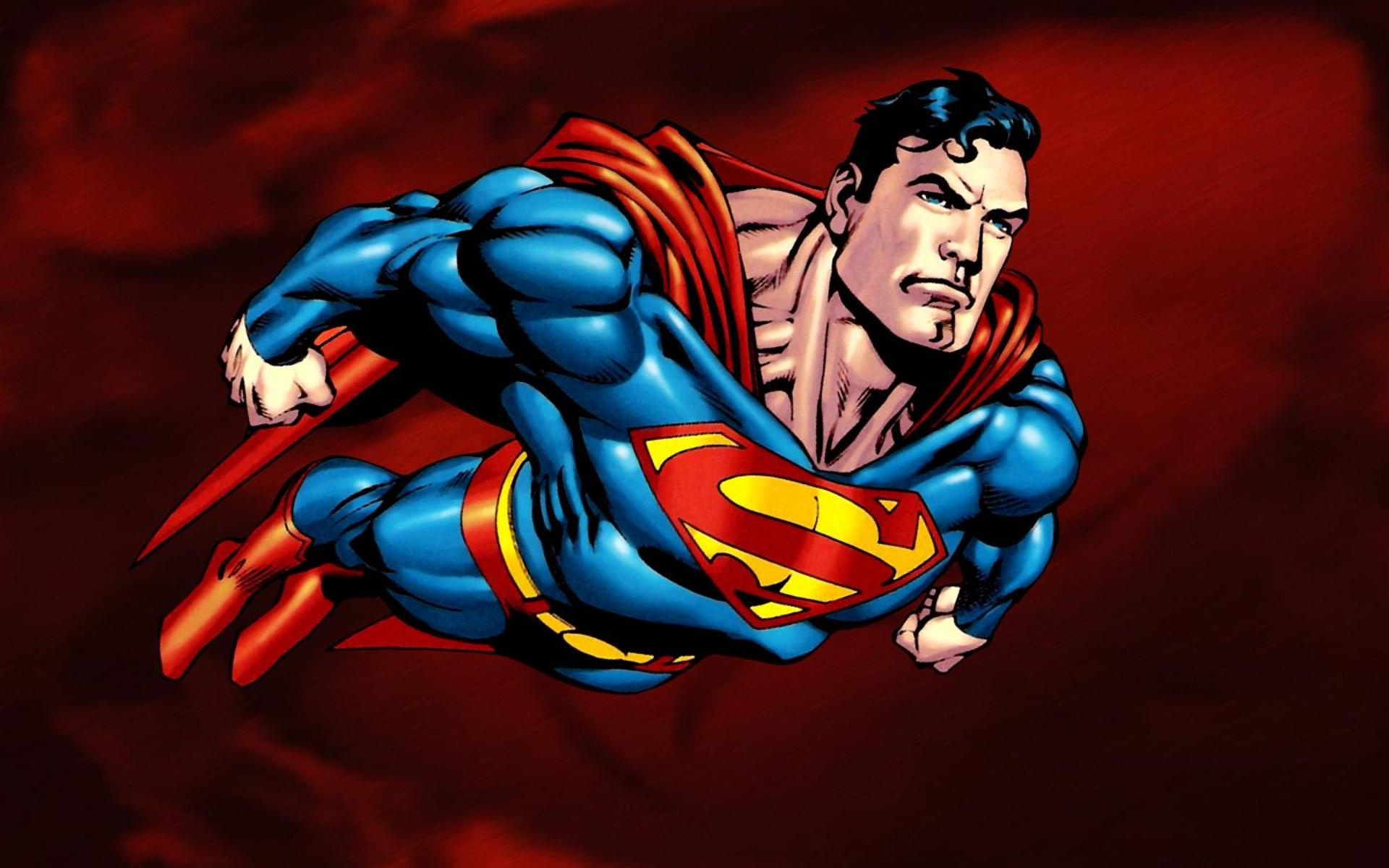 Superman, Superman S-Shield emblem, Flying superhero pose, HD Desktop wallpaper