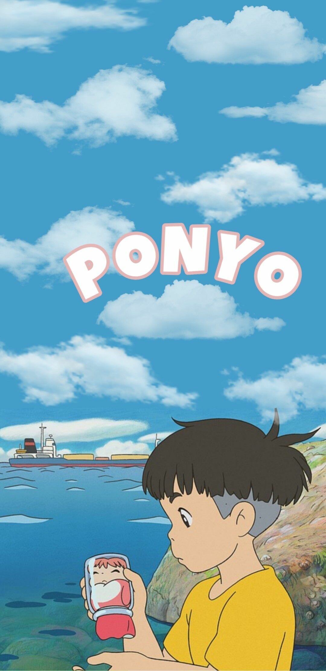 Ponyo, Anime wallpaper, iPhone background, Ghibli artwork, 1080x2220 HD Phone