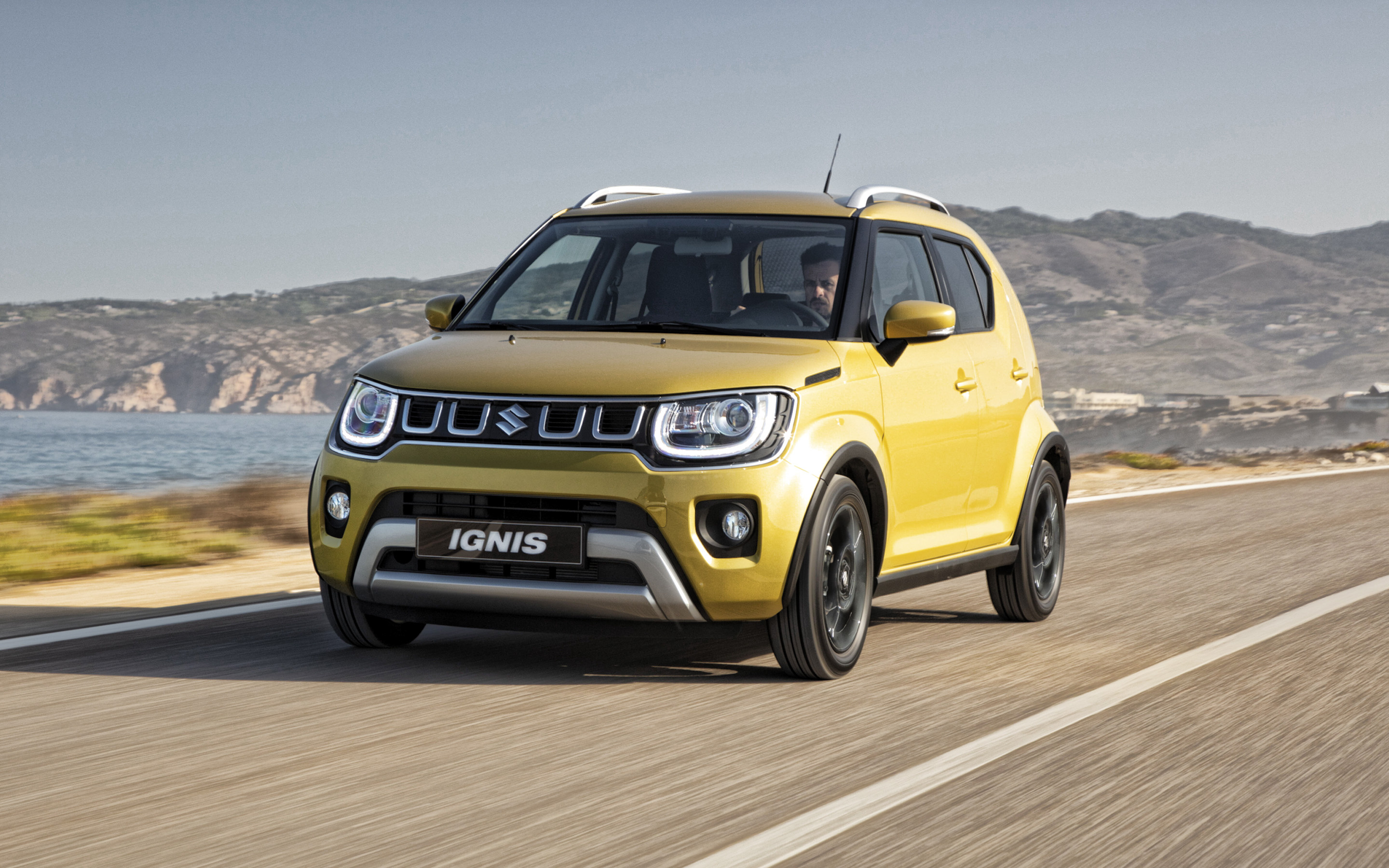 Suzuki Ignis, Front view, Yellow hatchback, New yellow Ignis, 2880x1800 HD Desktop