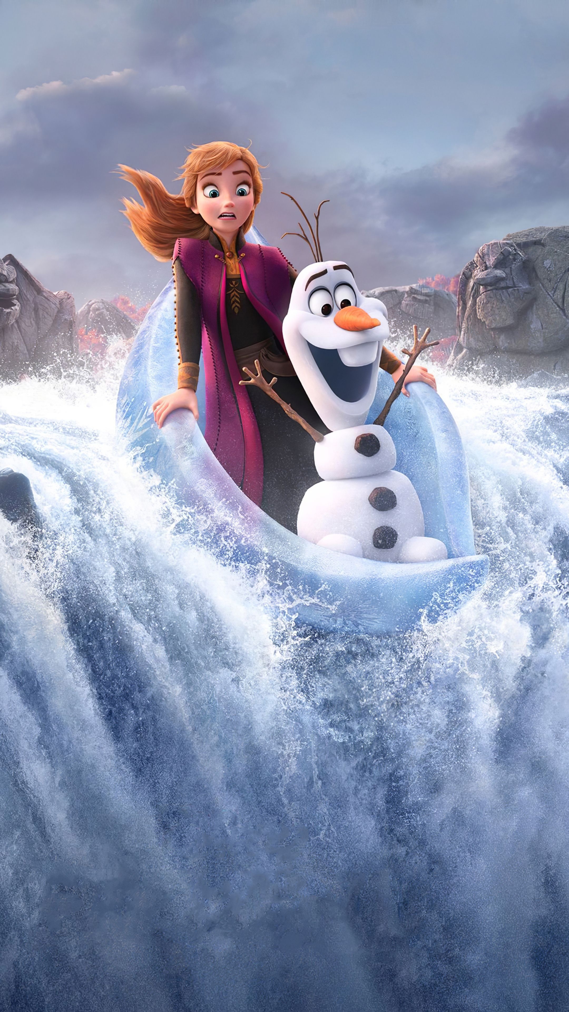 Anna, Olaf (Frozen) Wallpaper, 2160x3840 4K Phone