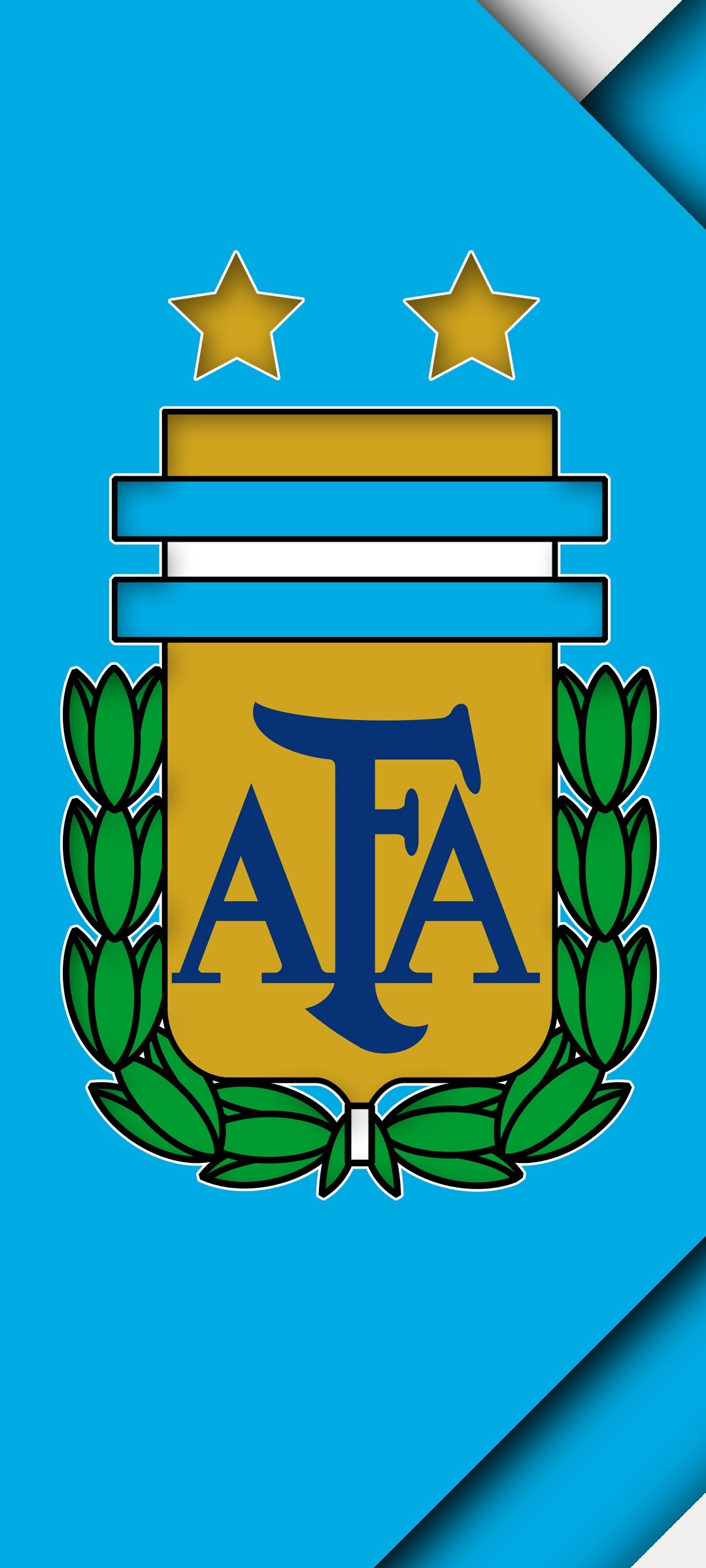 Argentine Football Association crest, Two gold championship stars, Green laurel wreath, HD Phone wallpaper