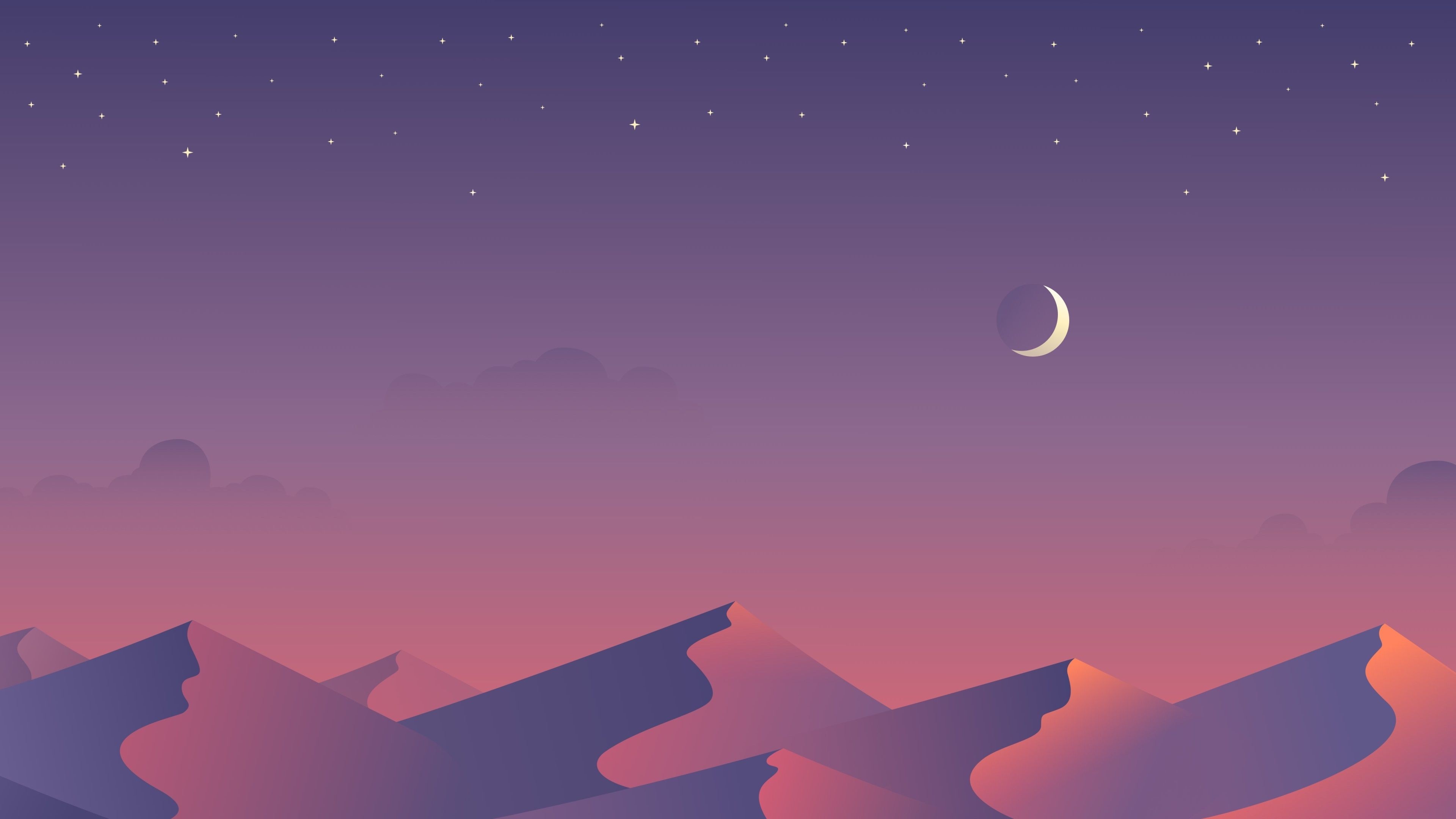 New moon, Cute Computer Wallpaper, 3840x2160 4K Desktop