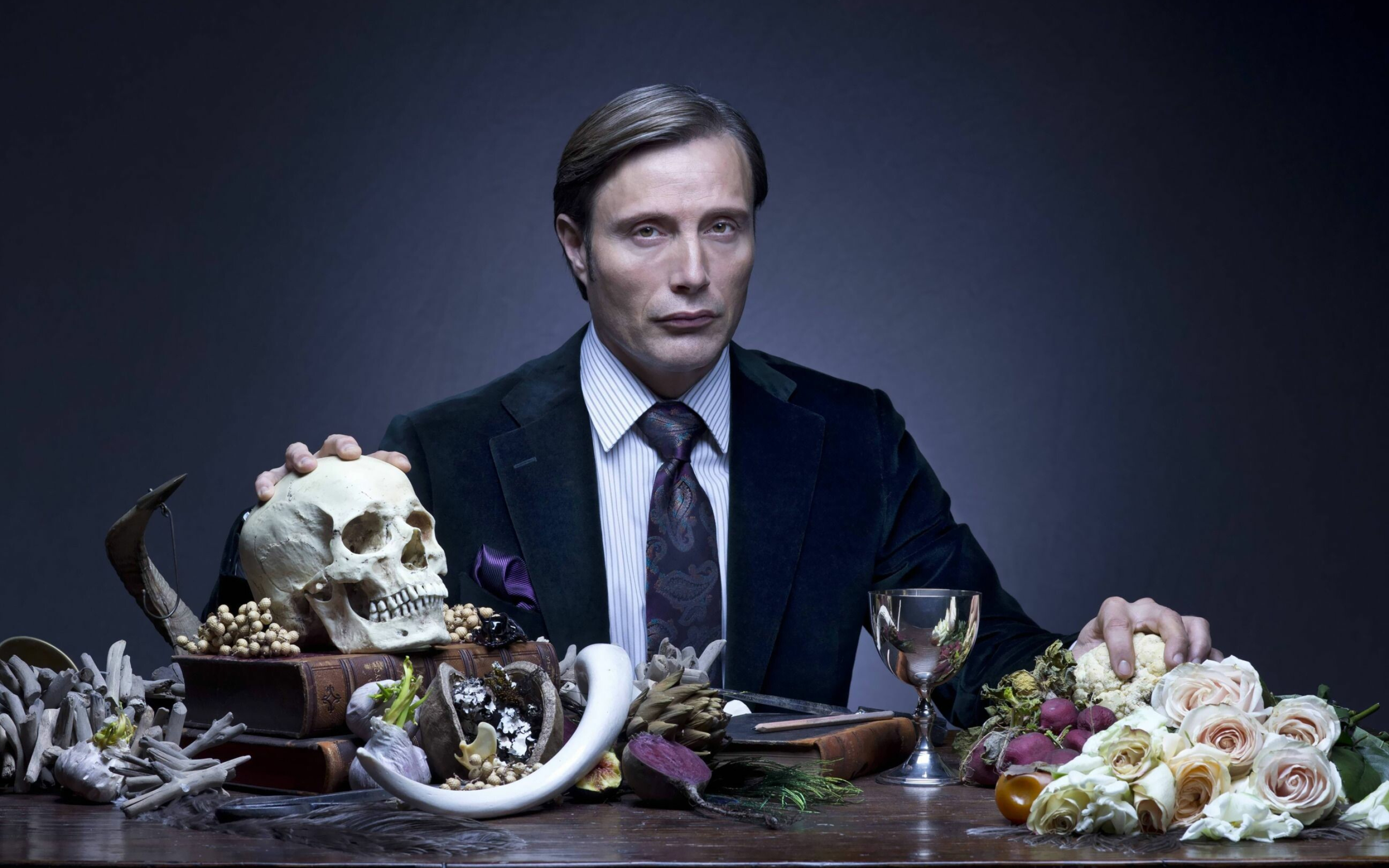 Dr. Hannibal Lecter, Twisted perfection, Dark fascination, Captivating villain, 2880x1800 HD Desktop