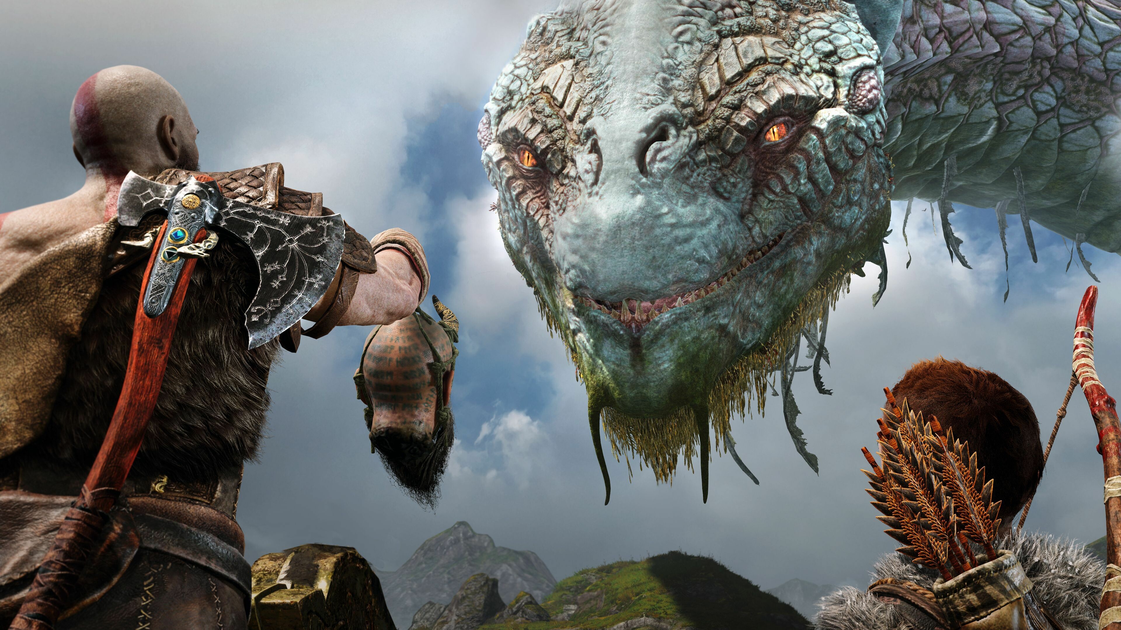 Jormungandr, God of War Wallpaper, 3840x2160 4K Desktop