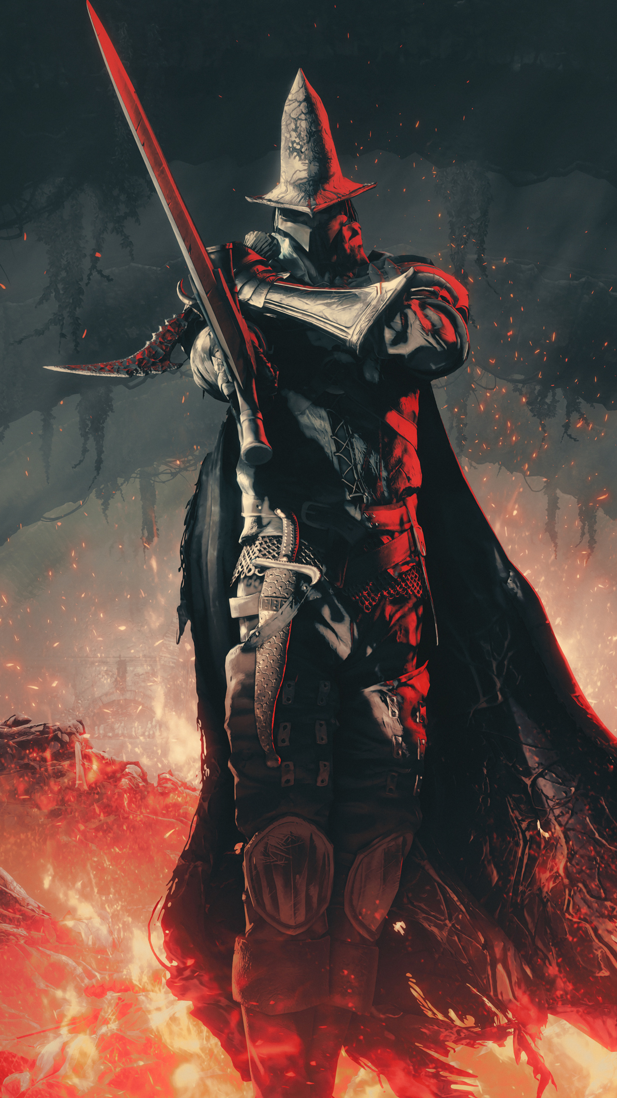 Abyss Watcher, Farron Greatsword, Undead Legion armor, 4K Phone wallpaper