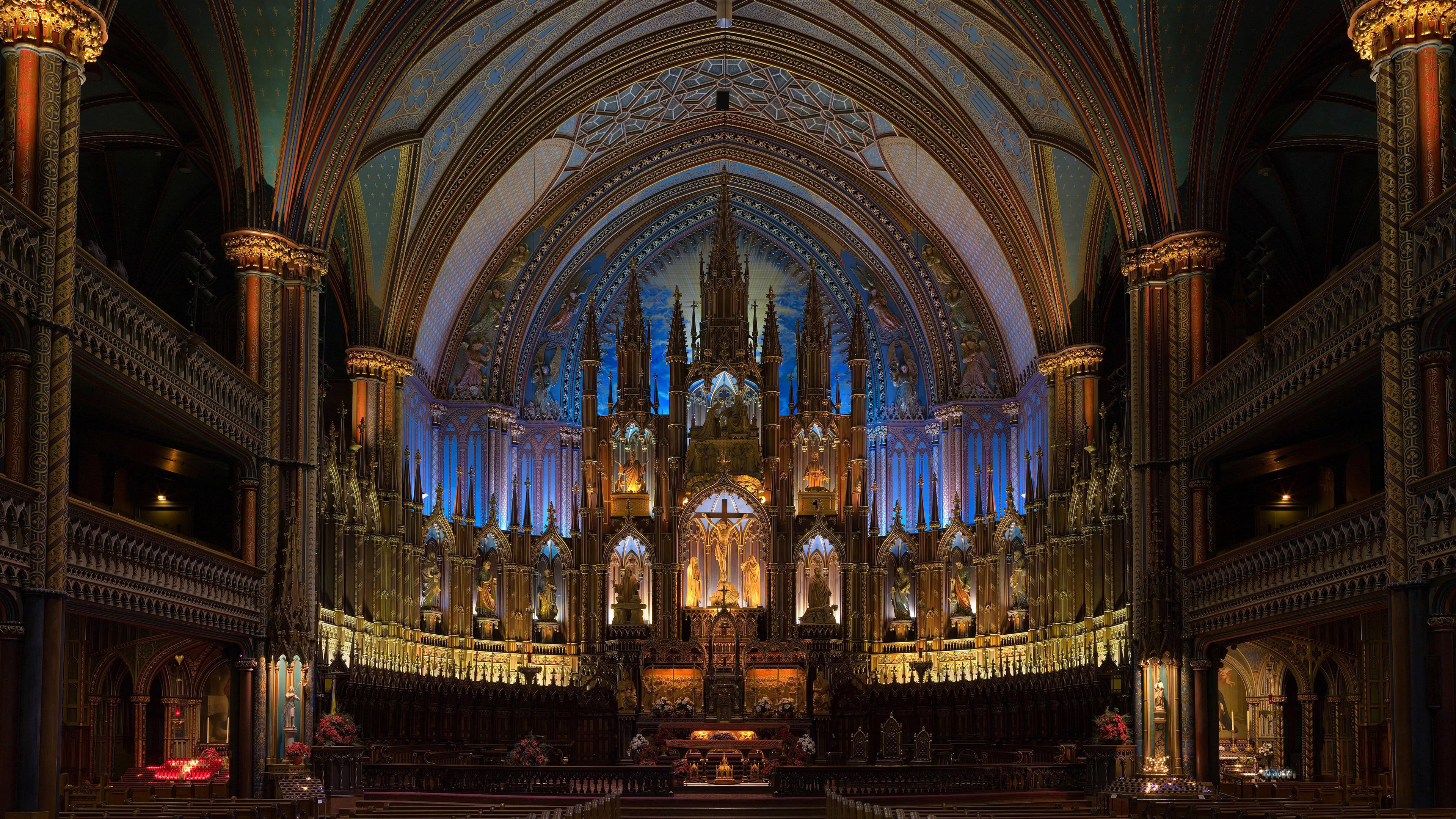 Gothic Architecture, Cathedral basilica, Notre Dame Paris, France, 3840x2160 4K Desktop