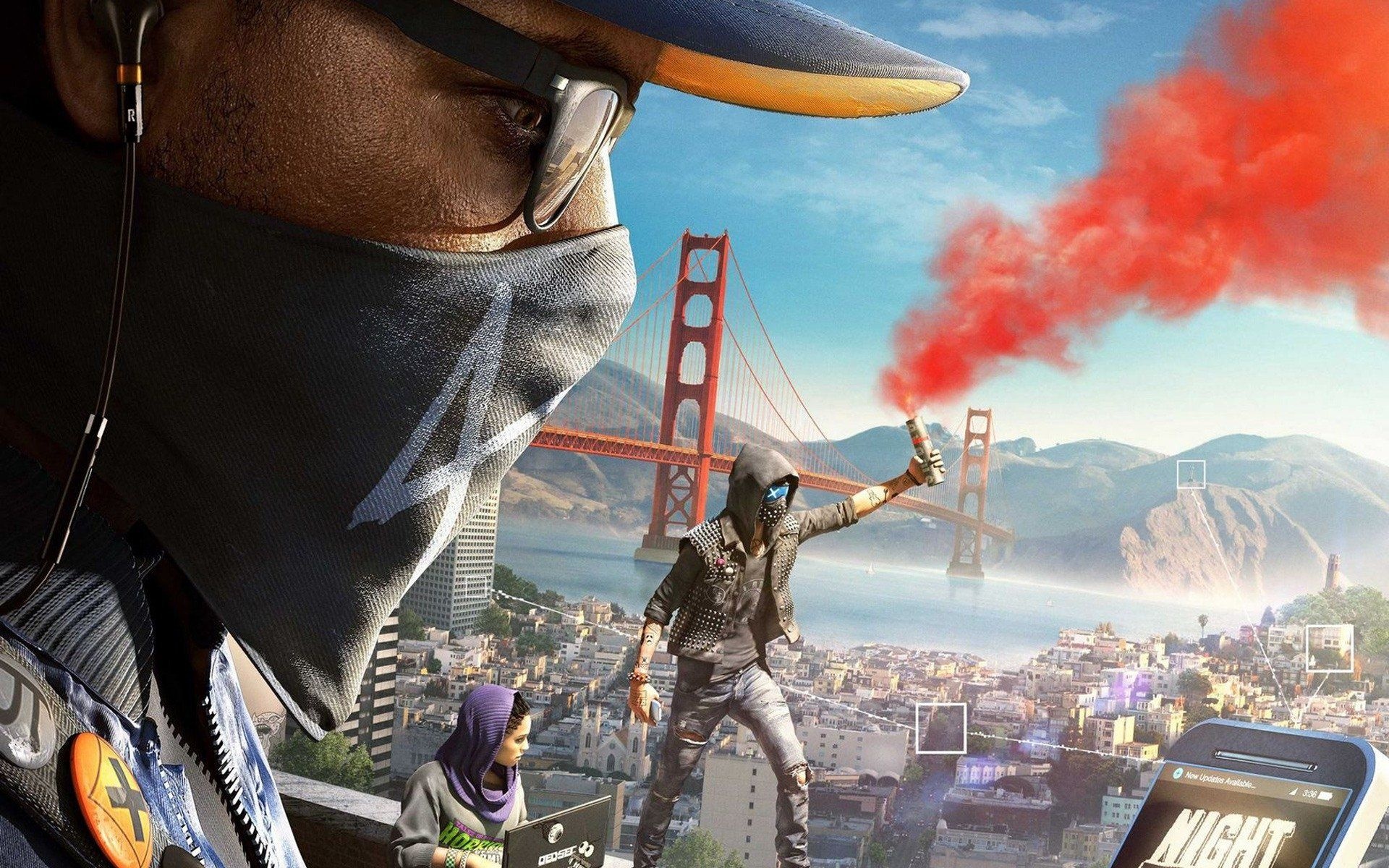 Marcus Holloway, Wrench, Sitara Dhawan, Golden Gate Bridge, HD Desktop wallpaper