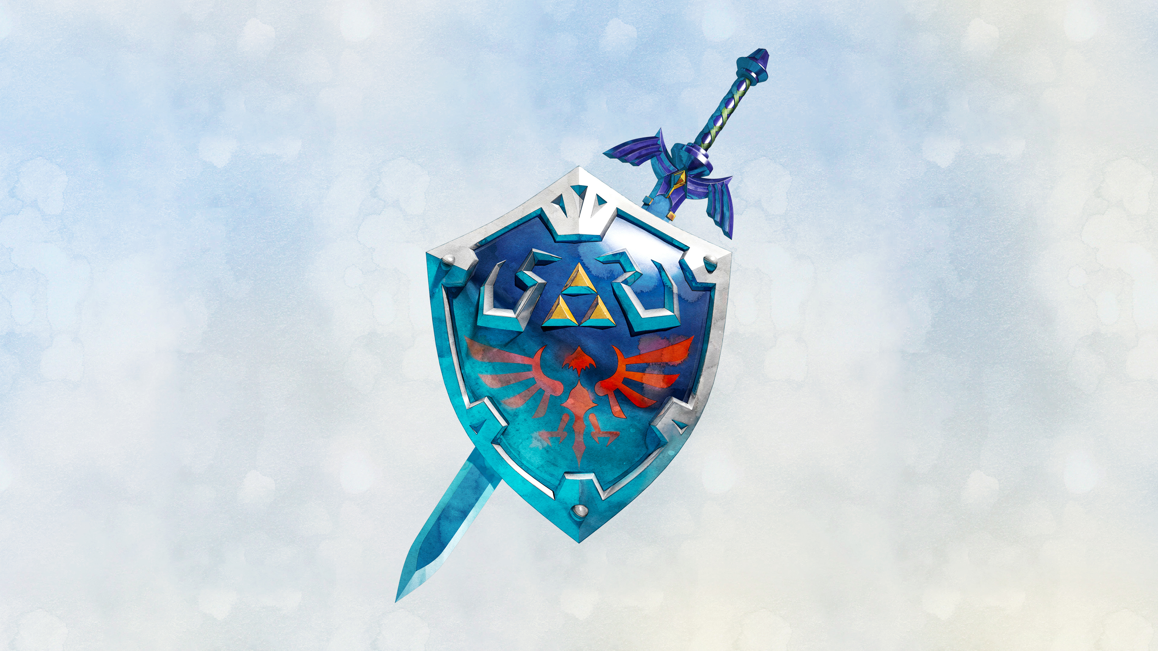 Skyward Sword, Hylian shield, Master sword, Gaming protection, 3840x2160 4K Desktop