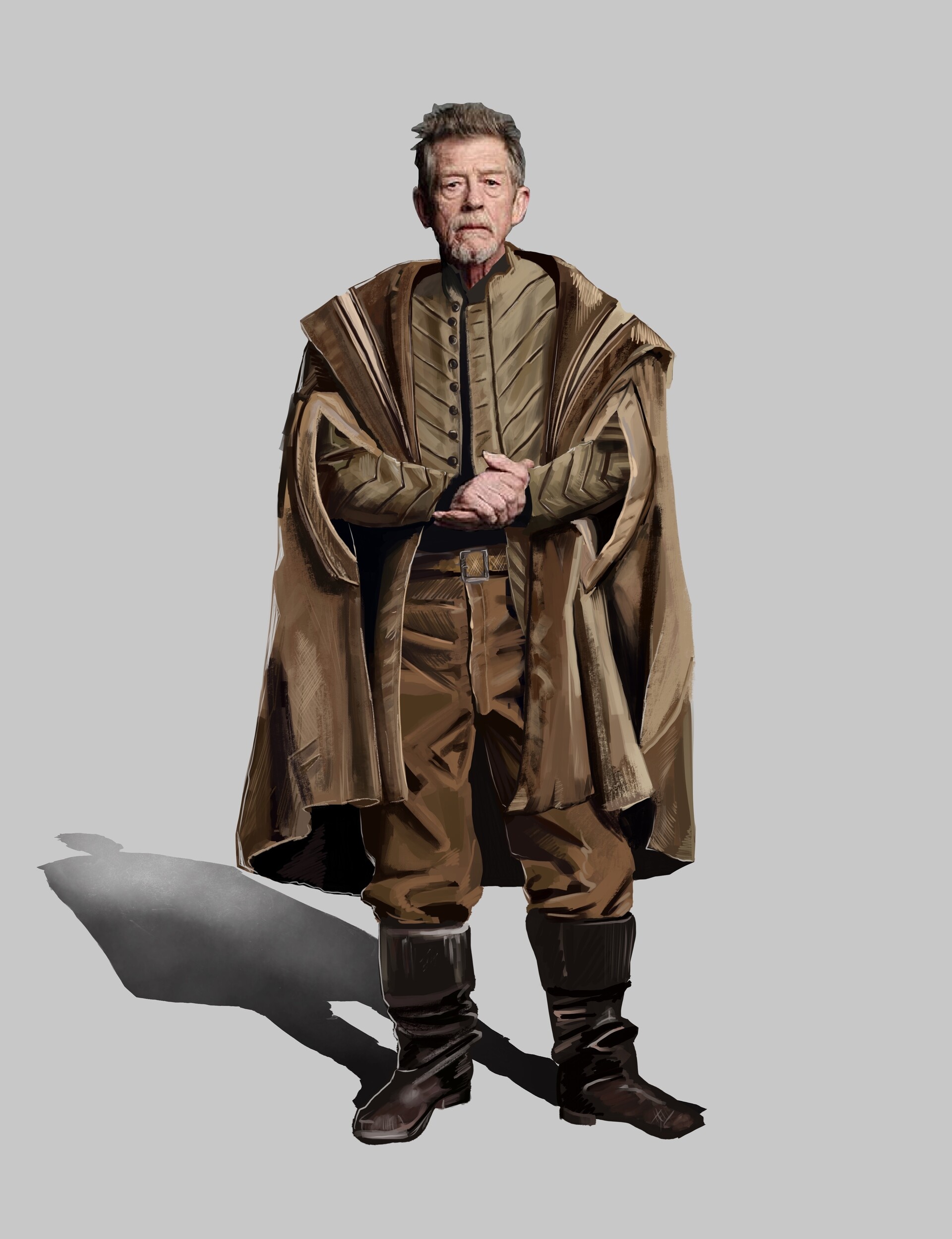 John Hurt, The Hollow Crown, Artstation study, Impressive artwork, 1920x2500 HD Phone