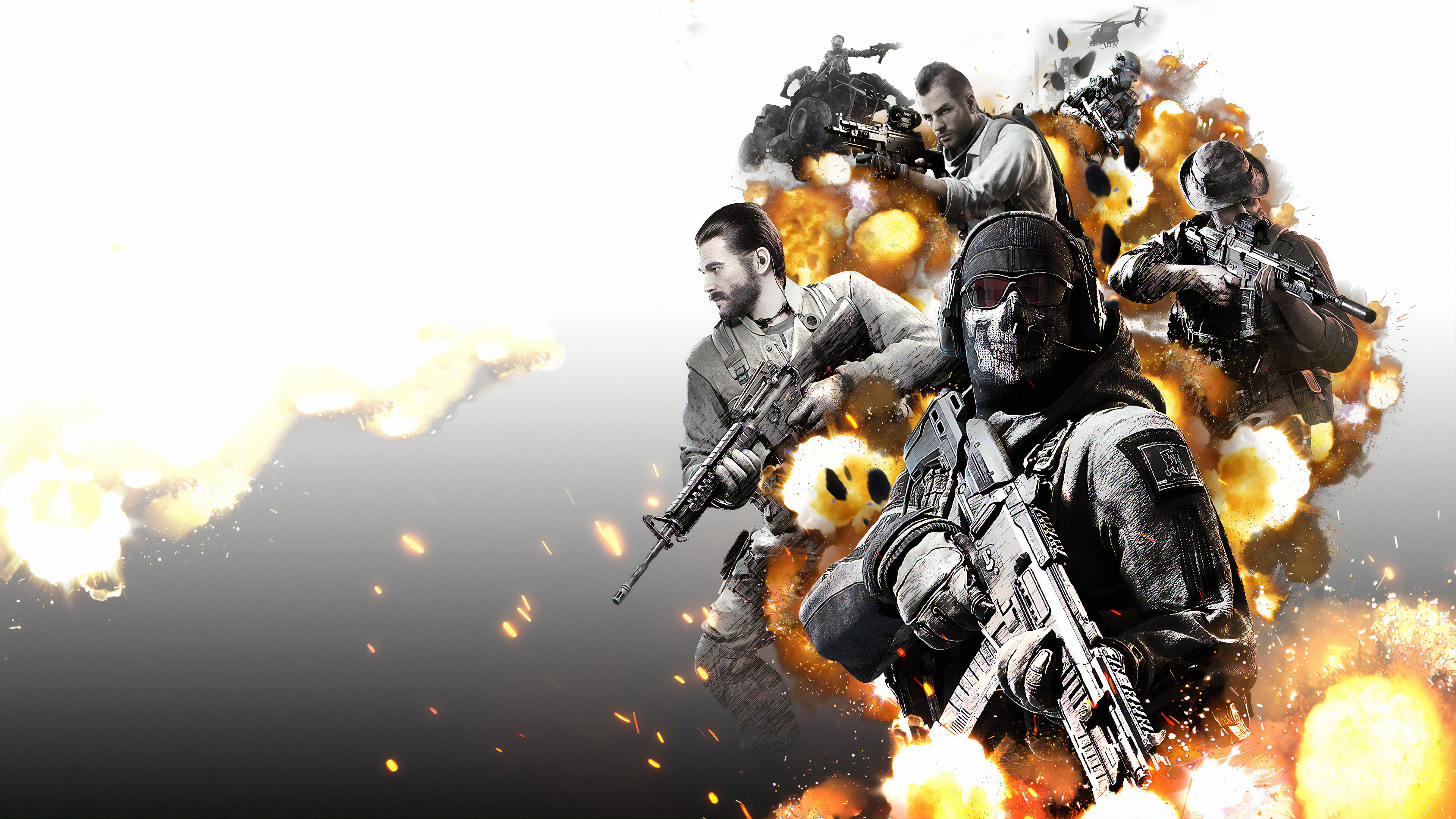 Simon Ghost Riley, Alex Mason, John Soap MacTavish, Captain John Price, 4K Desktop wallpaper