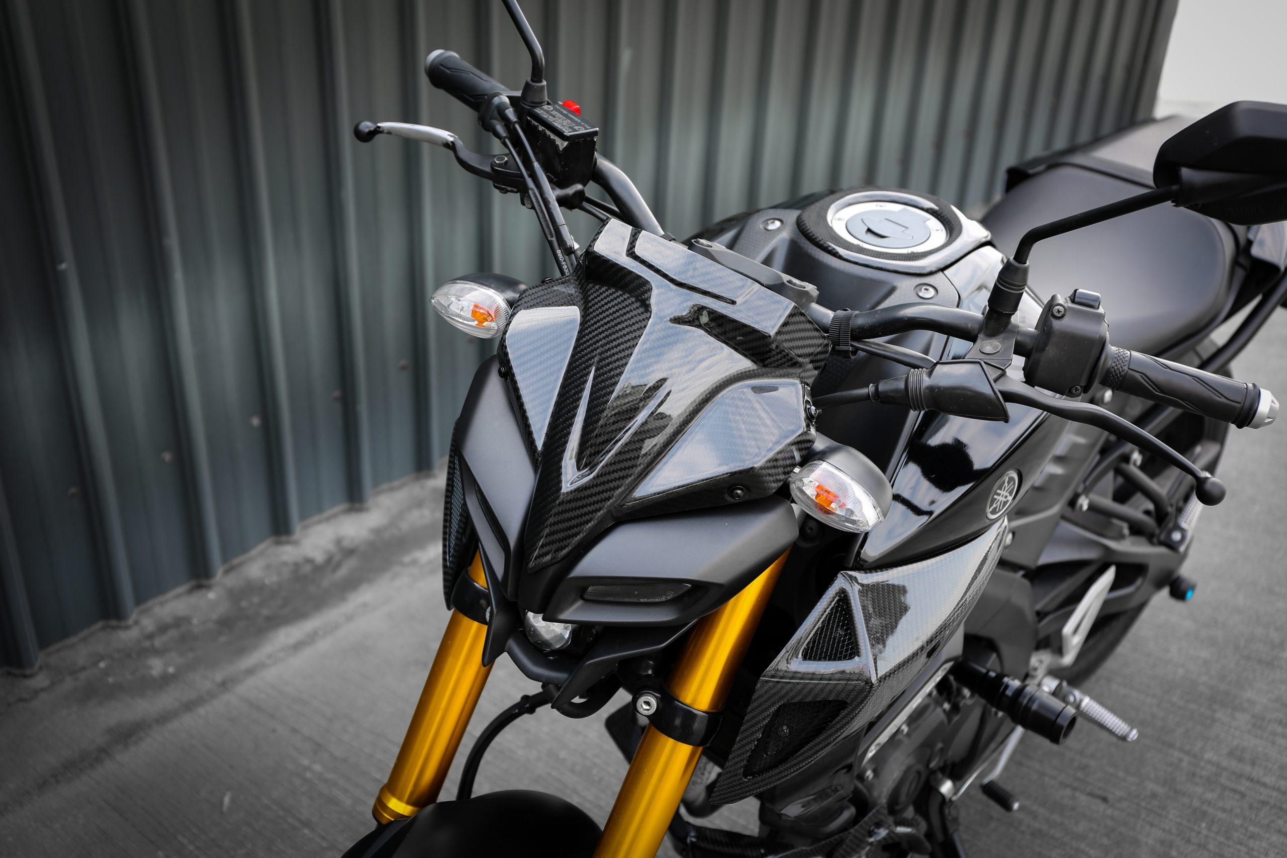Yamaha MT-15, Carbon fiber headlight fairing, Armaspeed accessory, Sleek design, 2560x1710 HD Desktop