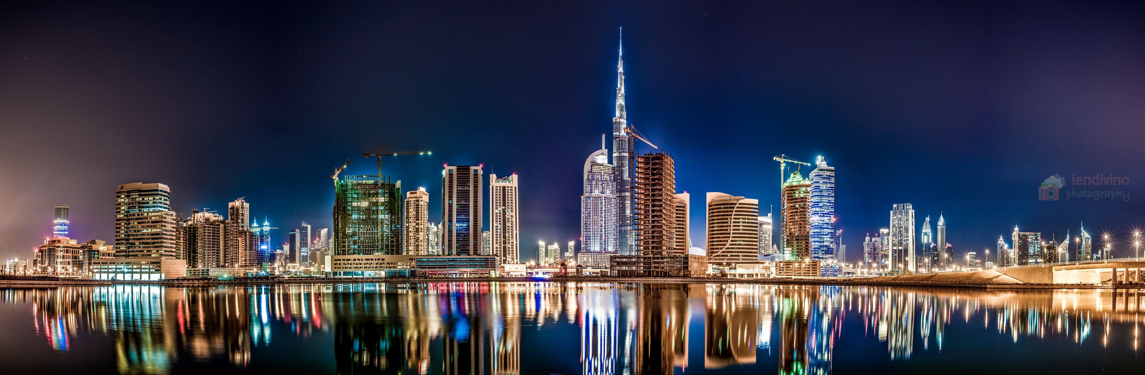 Dubai, Night, Wallpaper, Top free, 3800x1250 Dual Screen Desktop