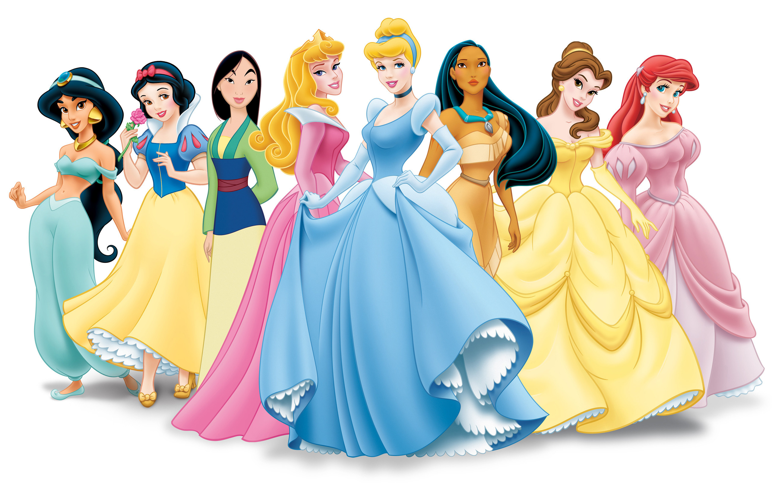 Cinderella, Belle, Snow White, Princess Jasmine, Ariel, HD Desktop wallpaper