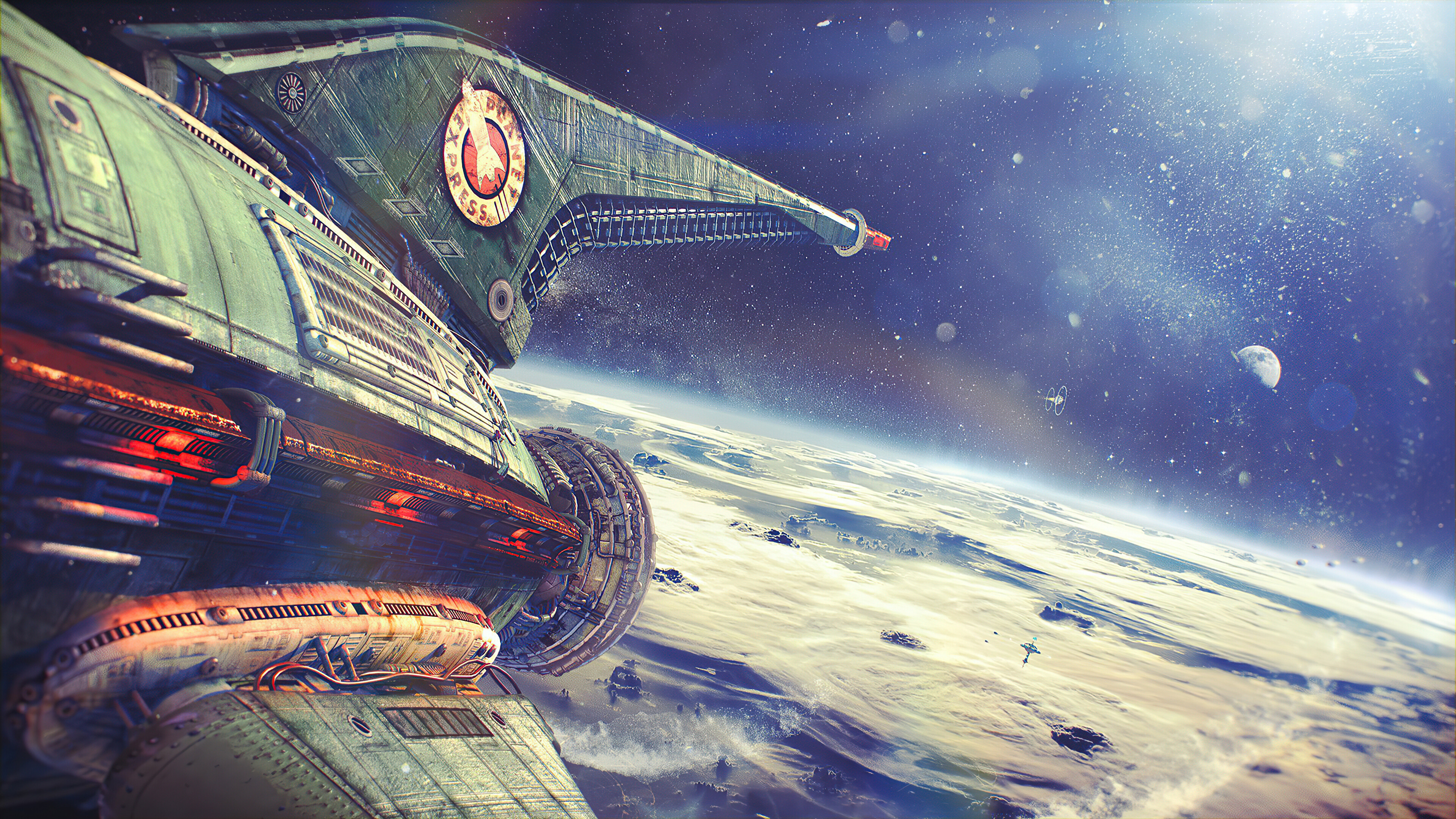 Planet Express, Spaceship Wallpaper, 3840x2160 4K Desktop