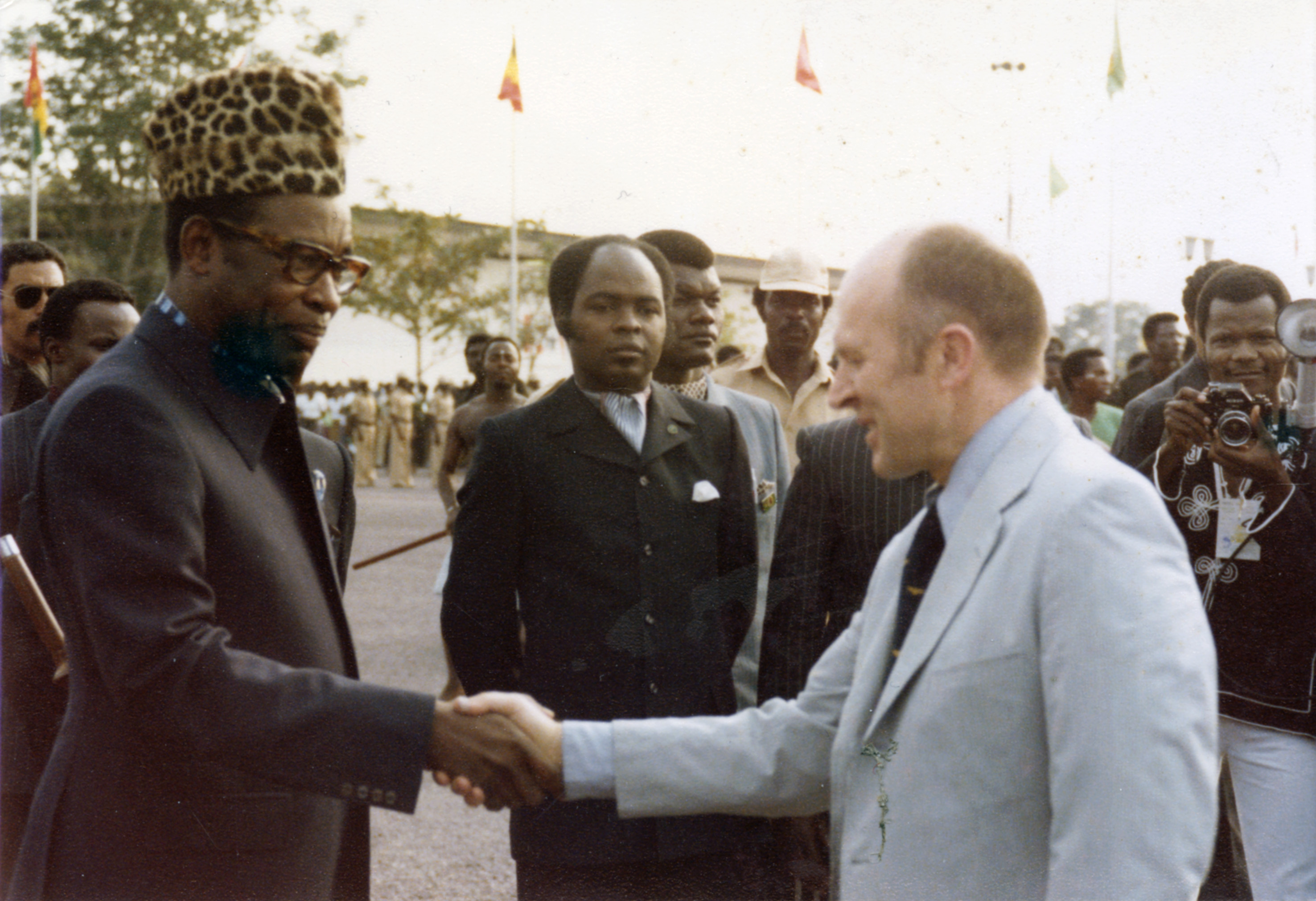 Mobutu Sese Seko, Diplomatic visits, Baudouin I of Belgium, Vintage press photo, 2960x2030 HD Desktop