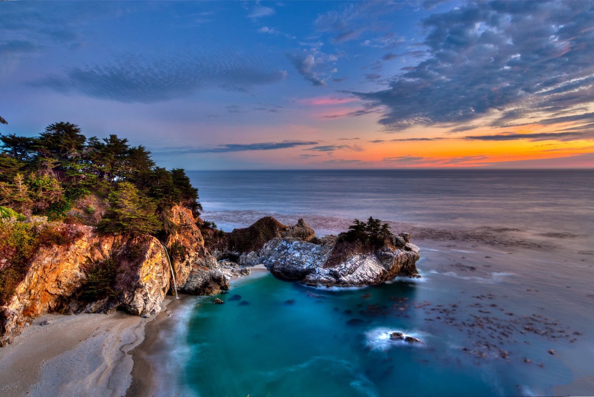 Magnificent McWay waterfall, Big Sur spectacle, Nature's masterpiece, Picturesque paradise, 1920x1290 HD Desktop