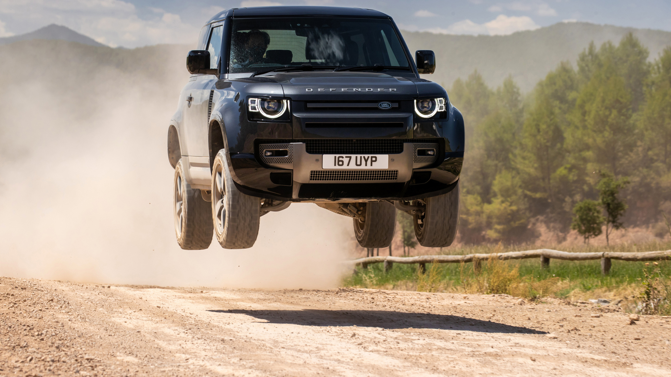 Off-road Driving, Land Rover Defender, Carpathian Edition, Jump, 2560x1440 HD Desktop