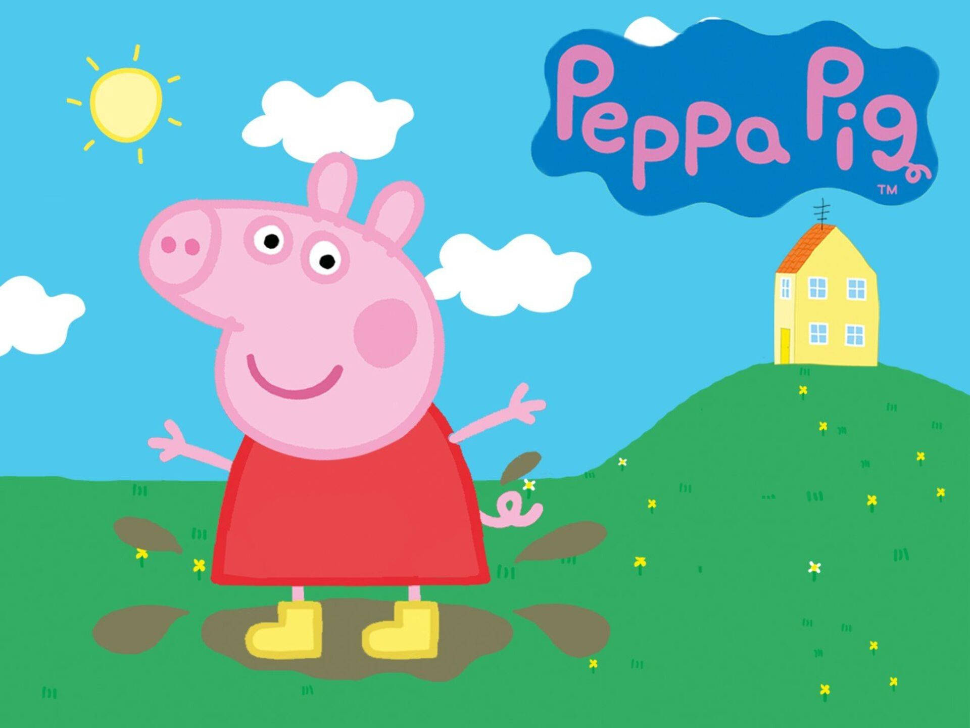 Peppa Pig, Peppa Pig logo, Peppa Pig house, HD Desktop wallpaper
