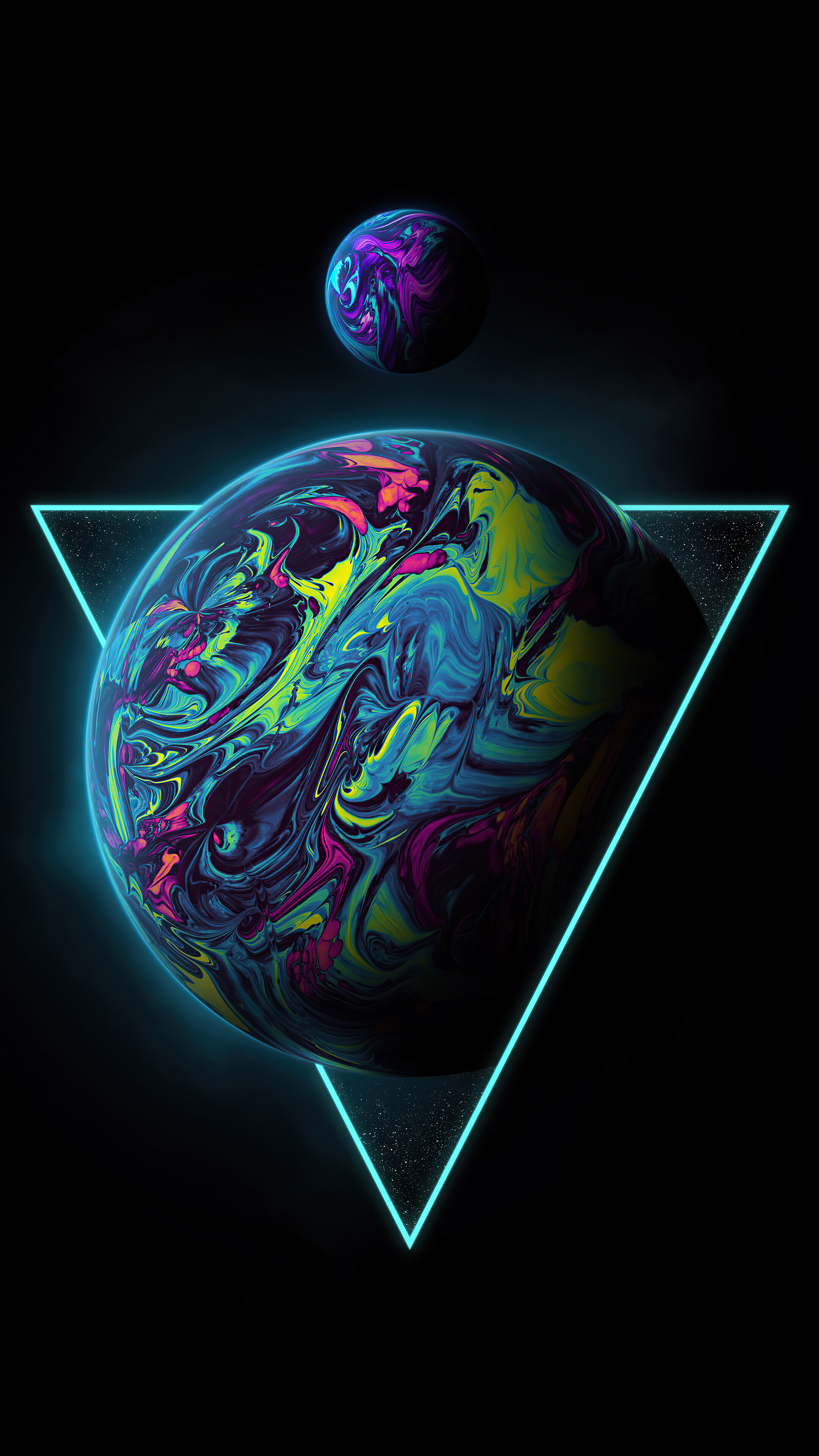 Triangle planet, Sony Xperia wallpapers, Premium quality, HD images, 2160x3840 4K Phone