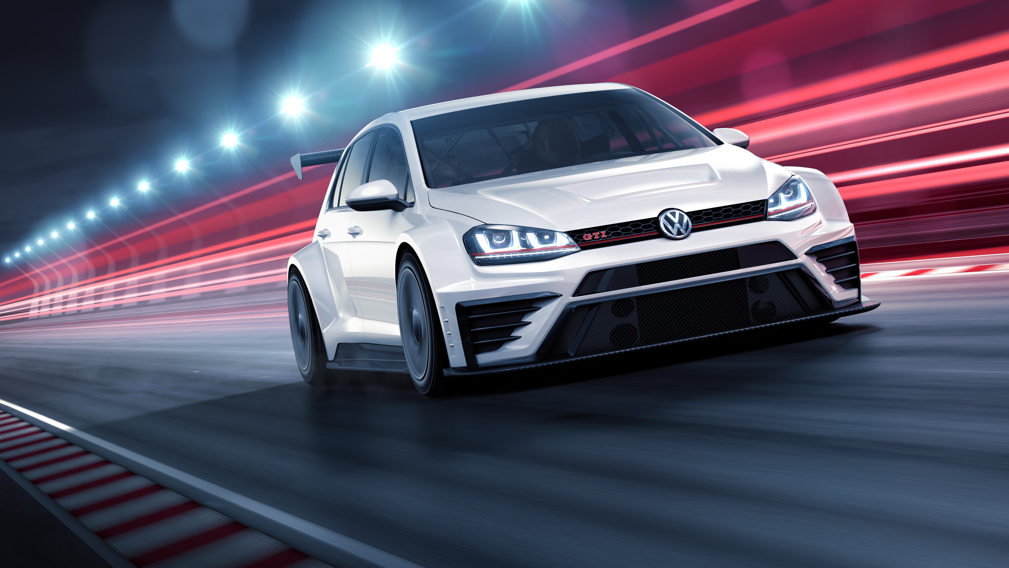 Volkswagen Golf GTI TCR, Racecar white, Cars & Bikes, 9402, 3840x2160 4K Desktop