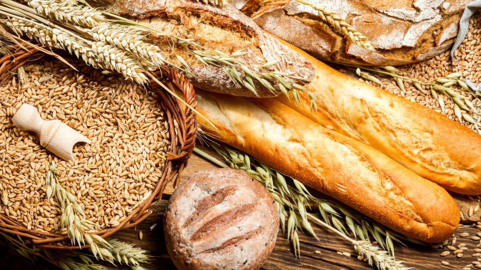 Wheat field background, Healthy food wallpaper, High-quality 4K image, Bread lover's dream, 1920x1080 Full HD Desktop