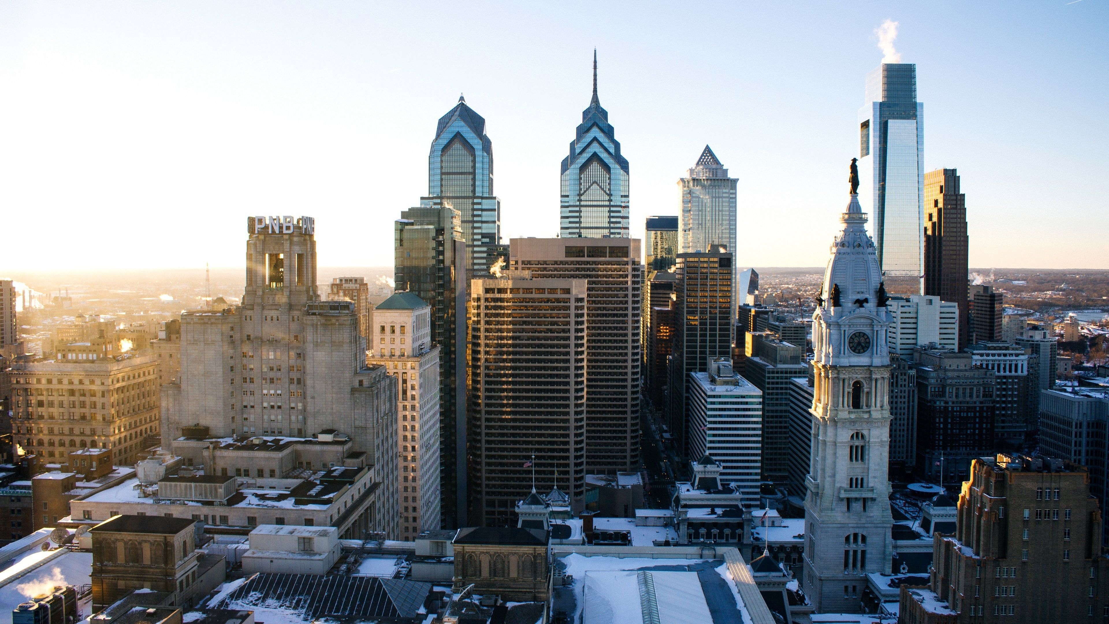 Philadelphia cityscape, 4K wallpaper, Urban scenery, City visit, 3840x2160 4K Desktop