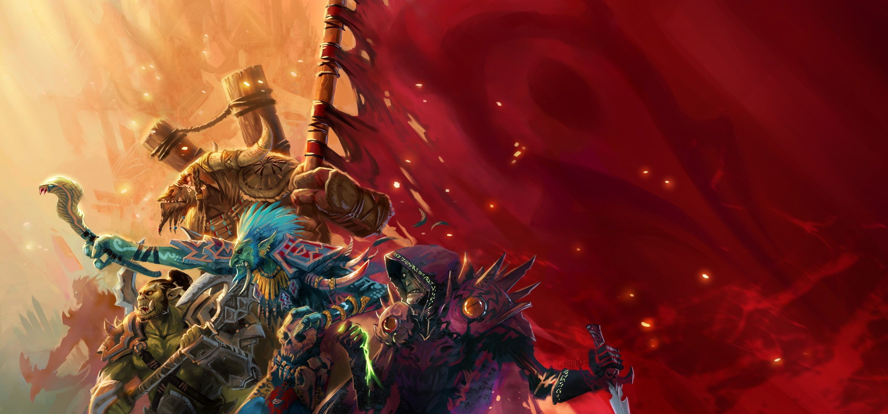 Horde, World of Warcraft, HD wallpaper, Warcraft heroes, 3000x1400 Dual Screen Desktop