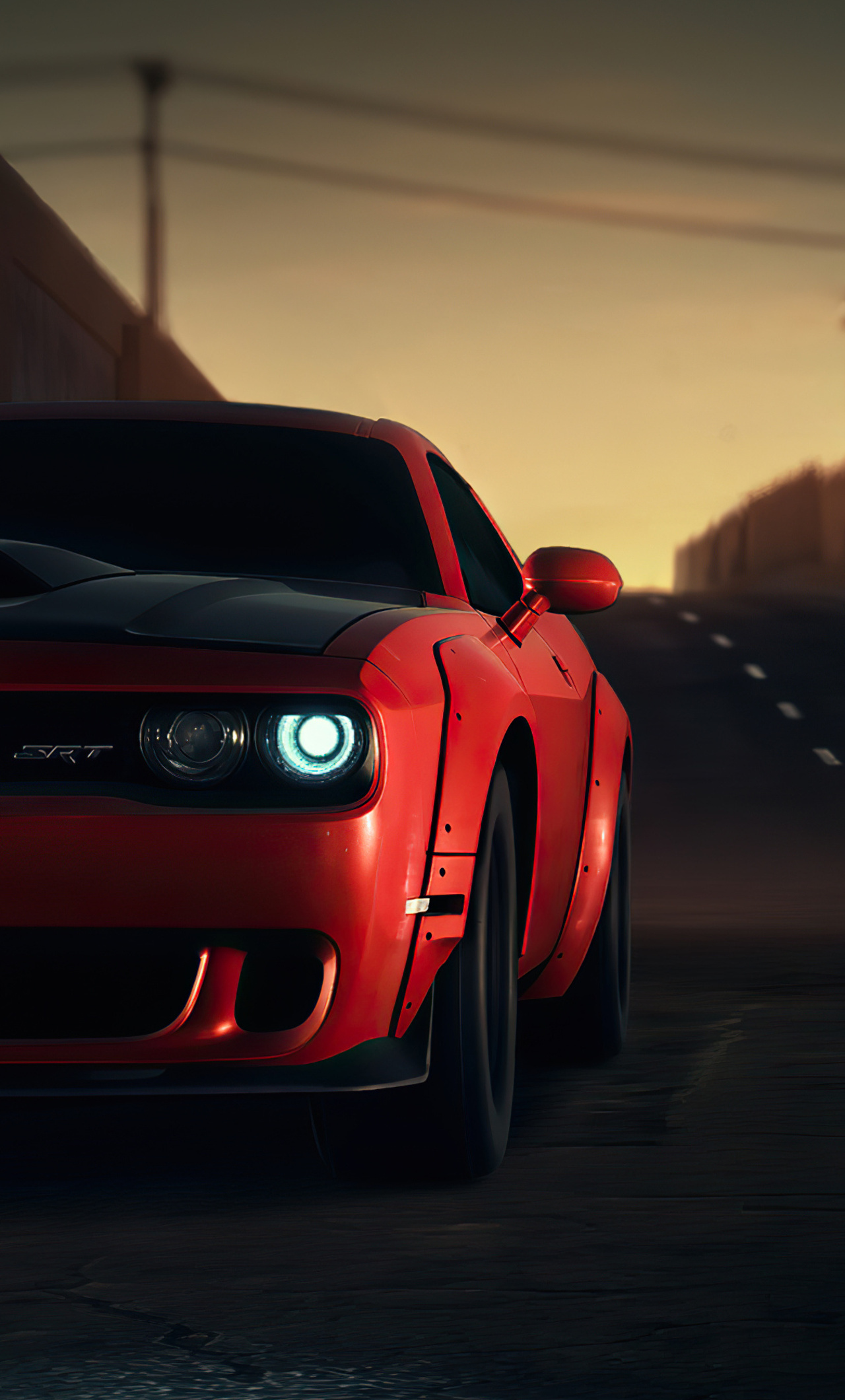 Dodge Challenger, Red, SRT, iPhone 6, 1280x2120 HD Phone