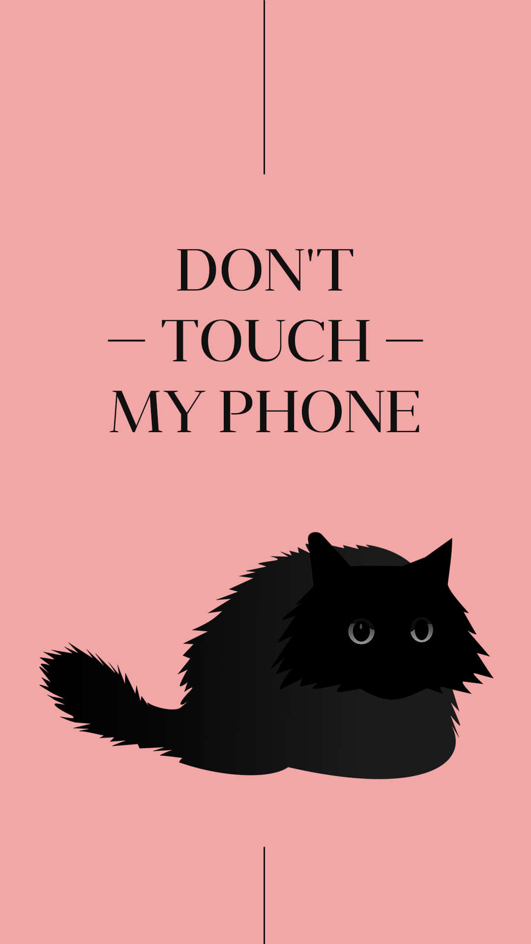 Black Cat, Humor Warning, Bold Design, Privacy Alert, Feline Style, 1080x1920 Full HD Phone