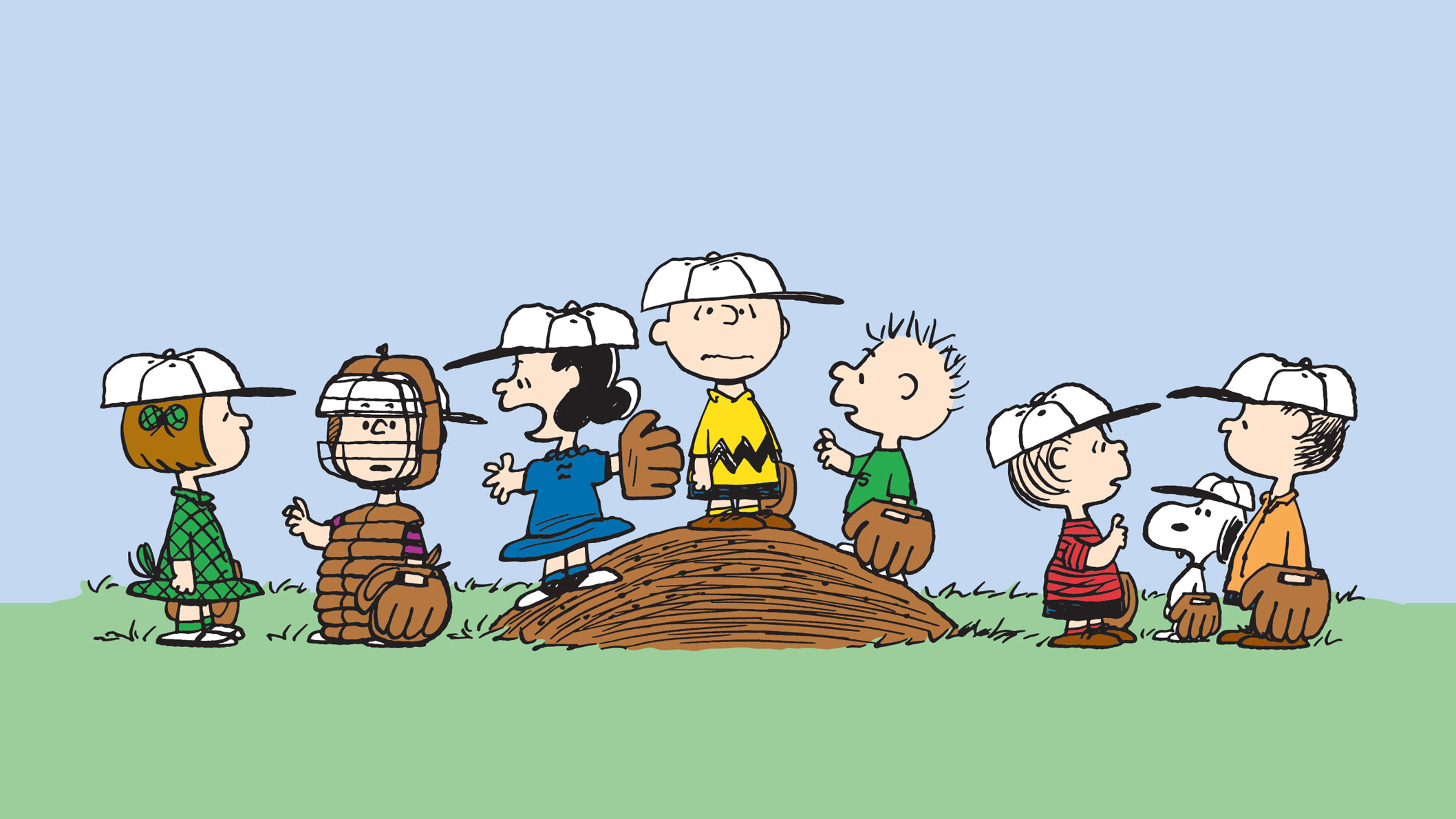 Charlie Brown, Lucy van Pelt, Snoopy, Schroeder, Peanuts baseball team, HD Desktop wallpaper