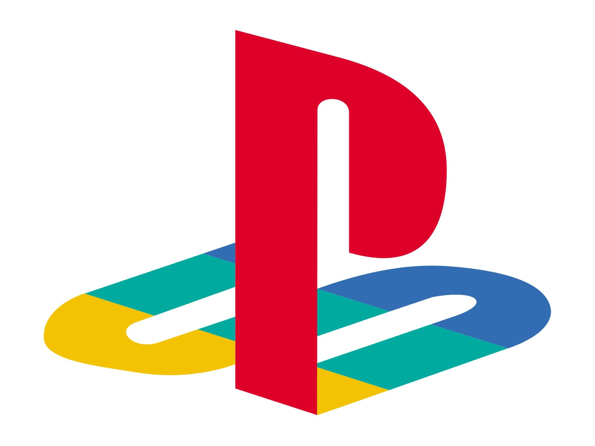 Original PlayStation logo, Multicolored PS emblem, Upright red P letter, HD Desktop wallpaper