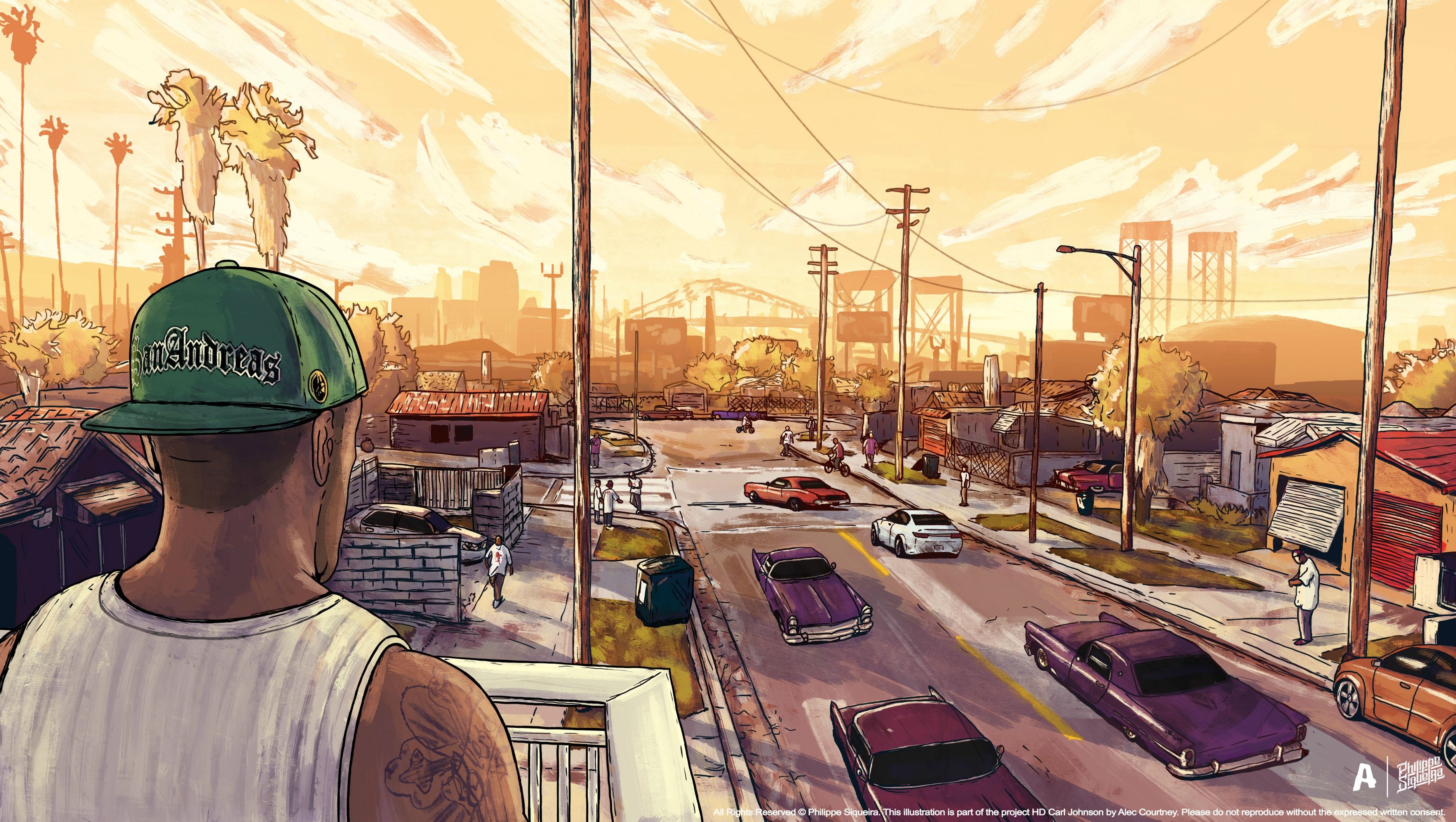 GTA San Andreas, Artwork wallpapers, Gaming visuals, Epic moments, 3750x2120 HD Desktop