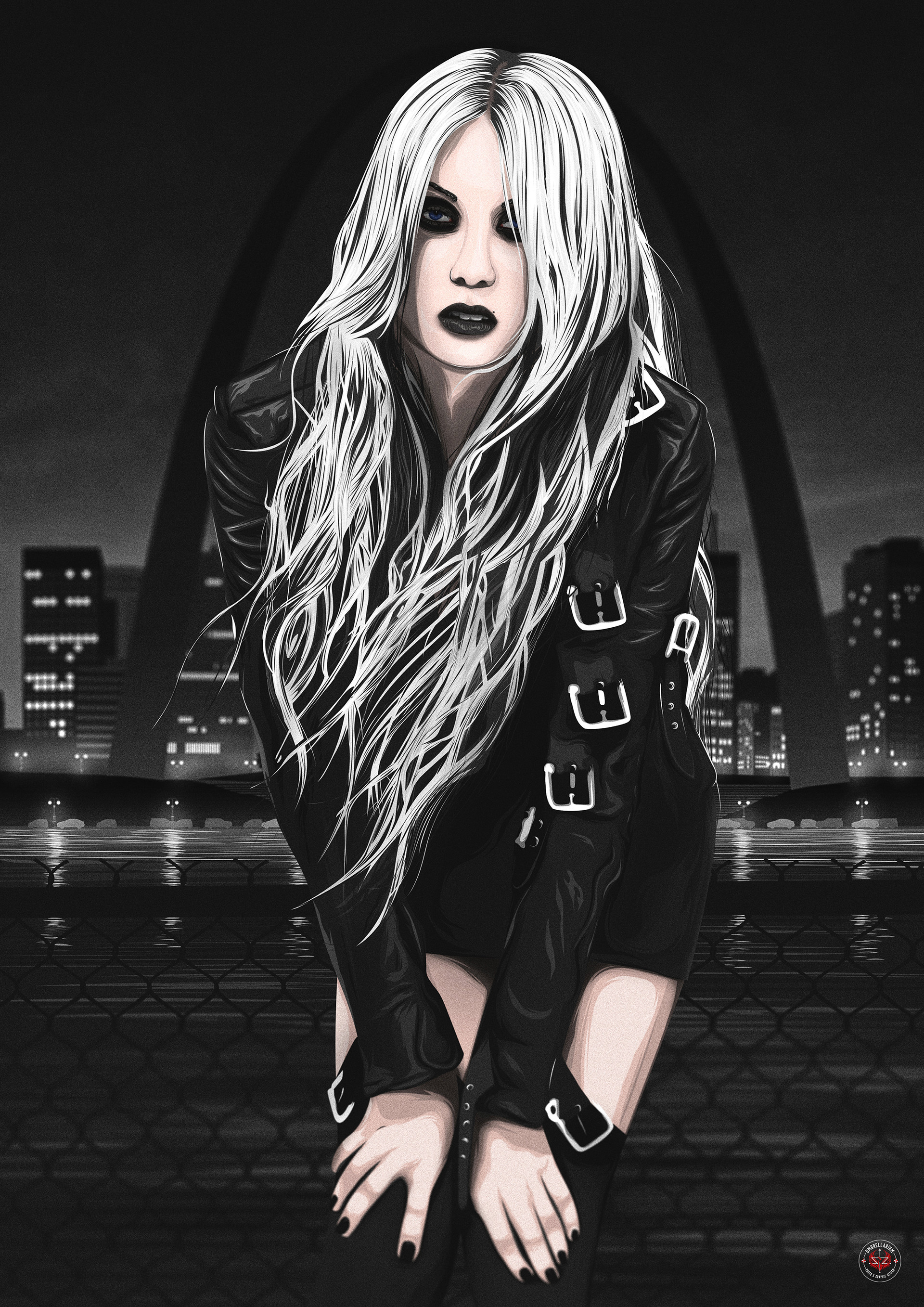 Taylor Momsen, Dark lipstick, Black jackets, City lights, 1920x2720 HD Phone