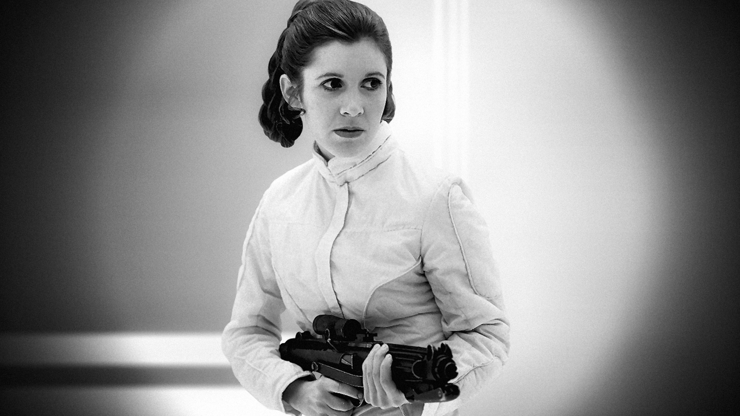 Carrie Fisher, Princess Leia, Dave Daring, 2560x1440 HD Desktop