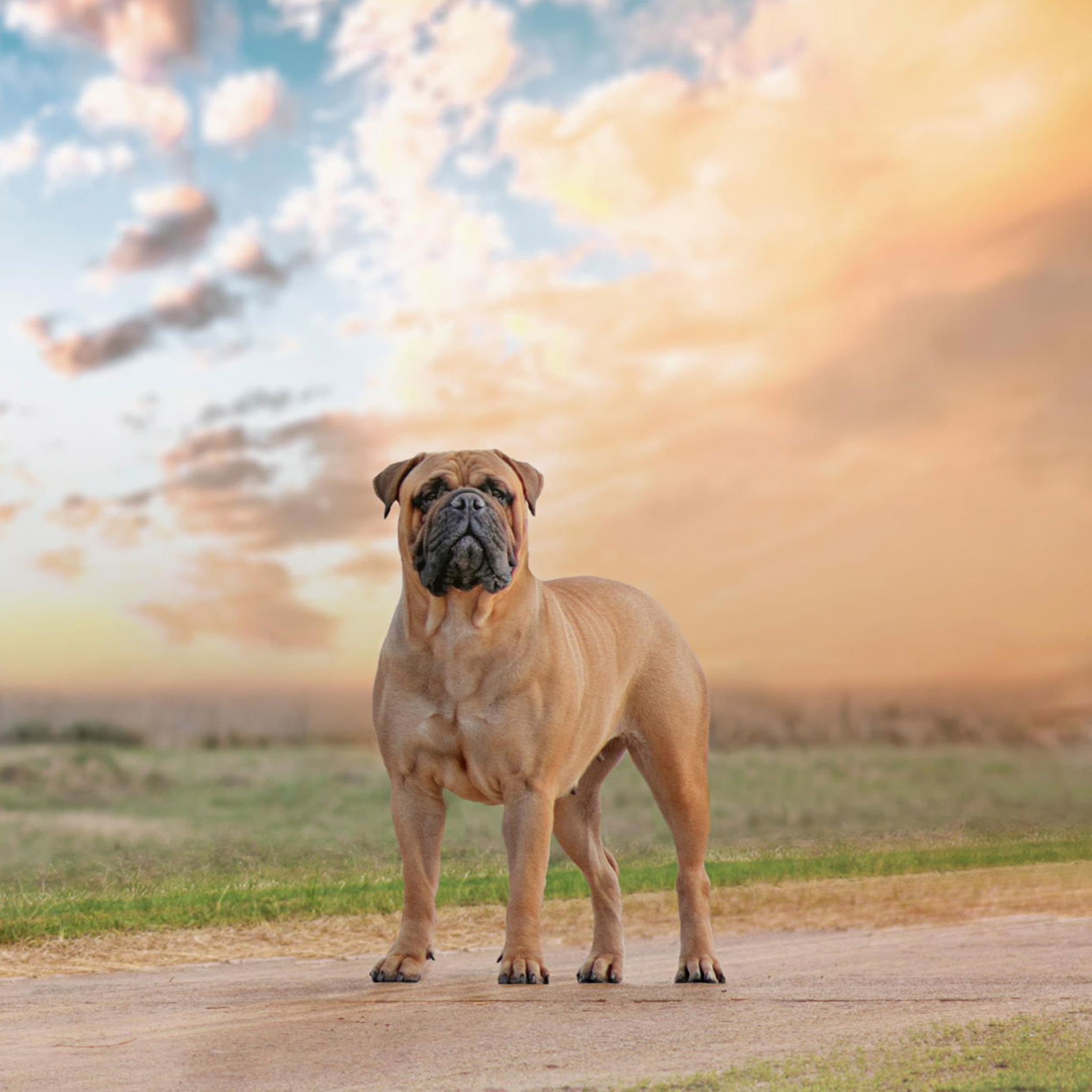 Bullmastiff wallpaper, Striking image, Powerful guardian, Majestic breed, 2050x2050 HD Phone