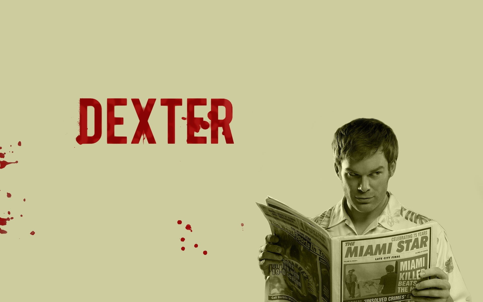 Dexter Morgan, The Miami Star newspaper, red DEXTER title logo, HD Desktop wallpaper