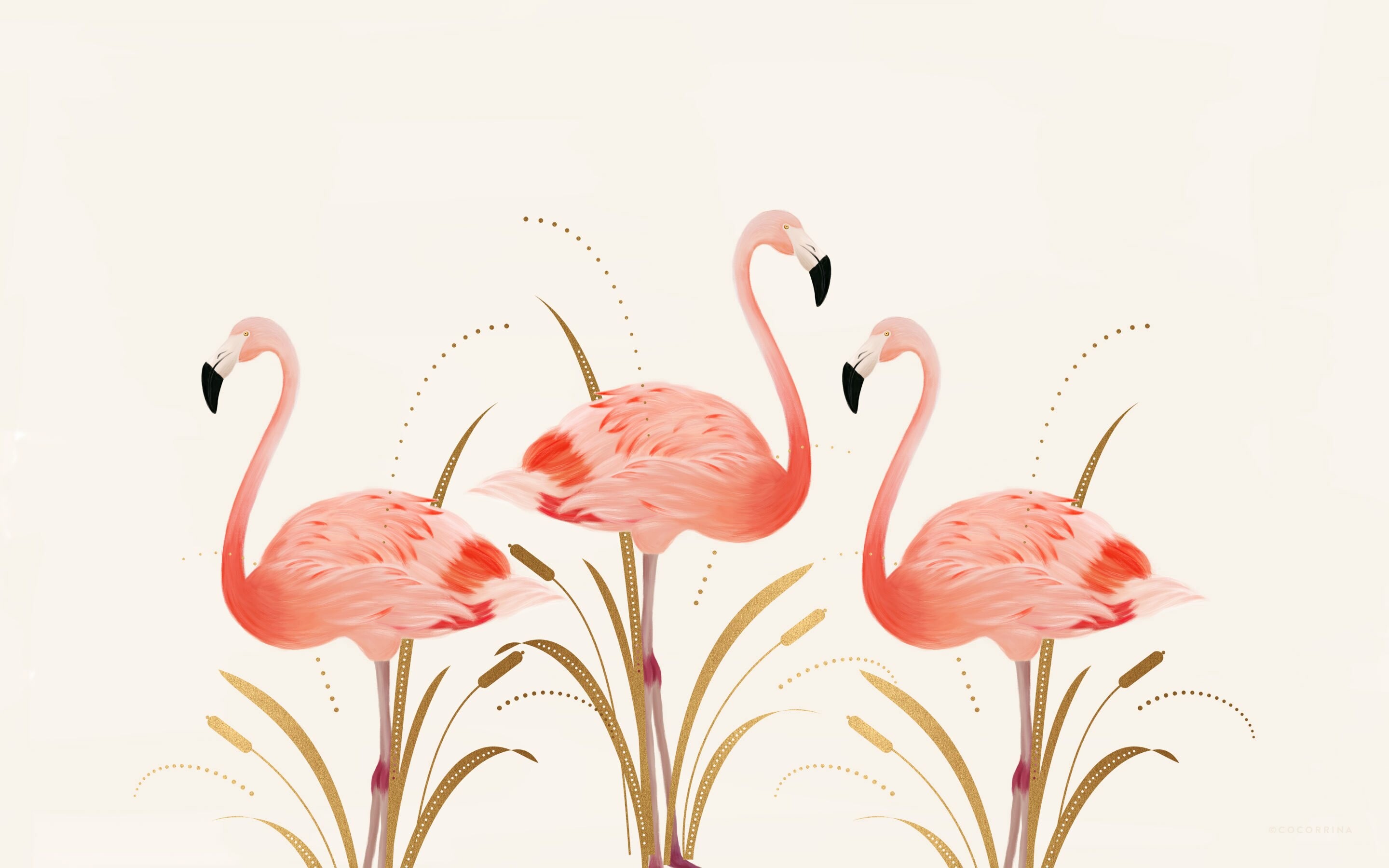 Artwork, Flamingos Wallpaper, 2880x1800 HD Desktop